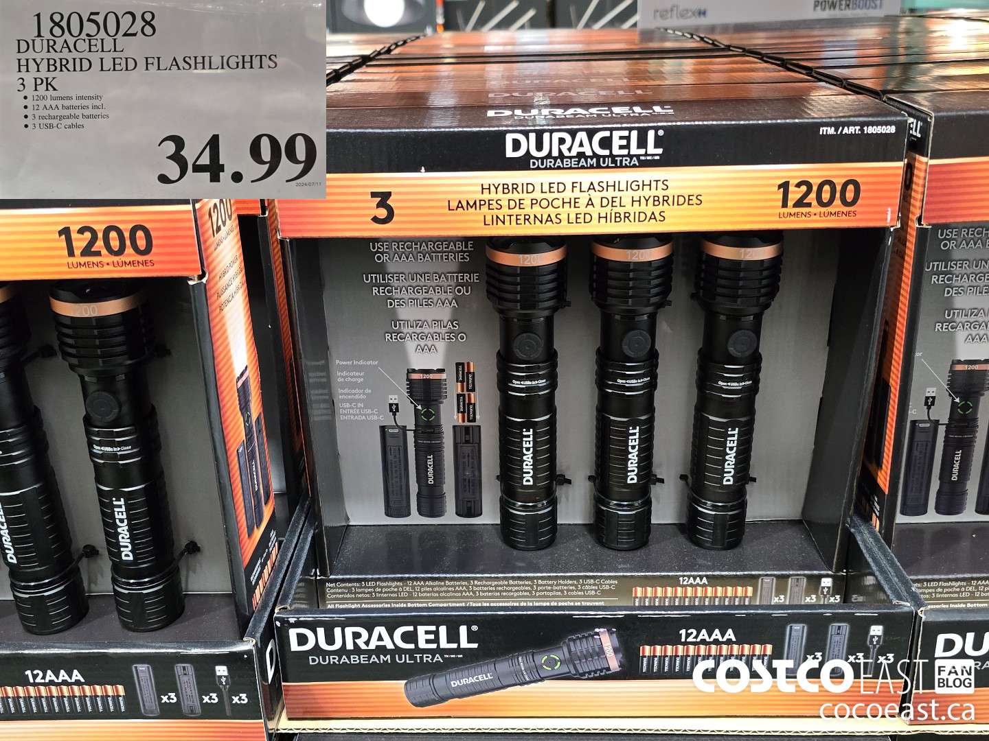 1805028 DURACELL HYBRID LED FLASHLIGHTS 3 PK $34.99