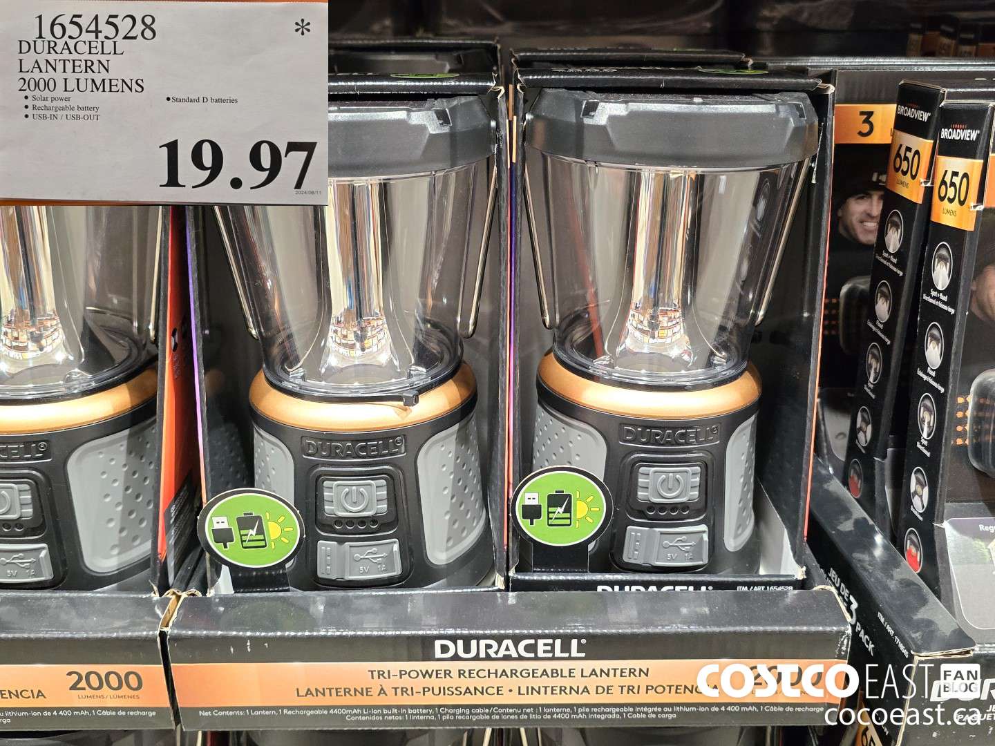 1654528 DURACELL LANTERN 2000 LUMENS $19.97
