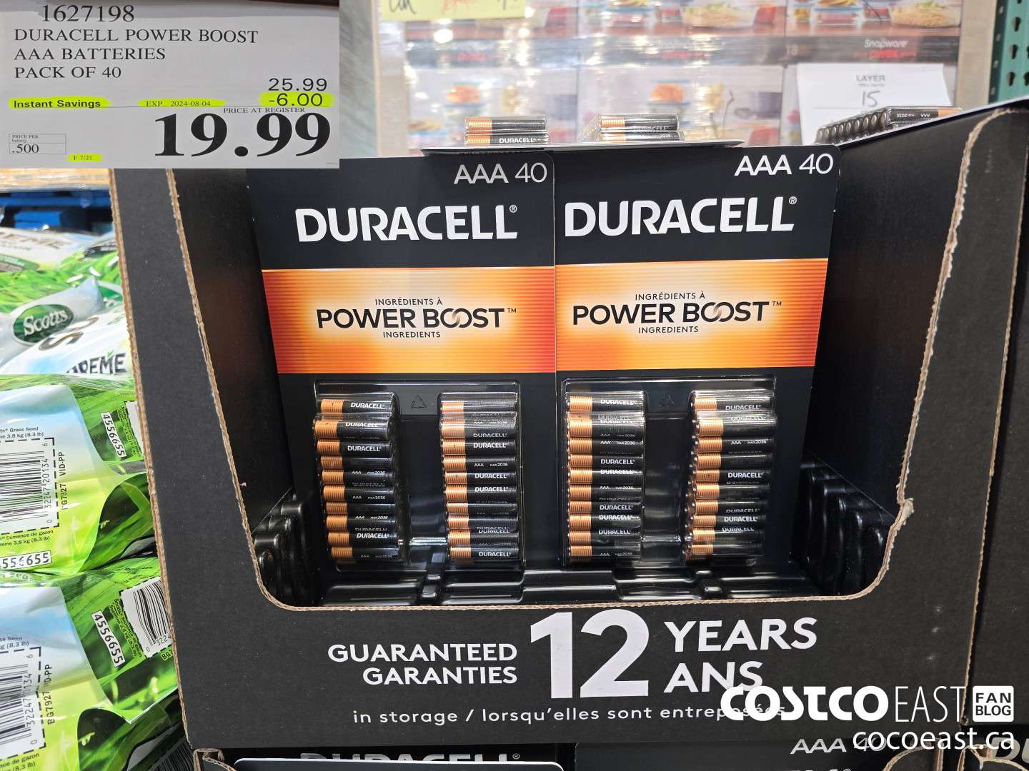 1627198 DURACELL POWER BOOST AAA BATTERIES PACK OF 40 ($6.00 INSTANT SAVINGS EXPIRES ON 2024-08-04) $19.99