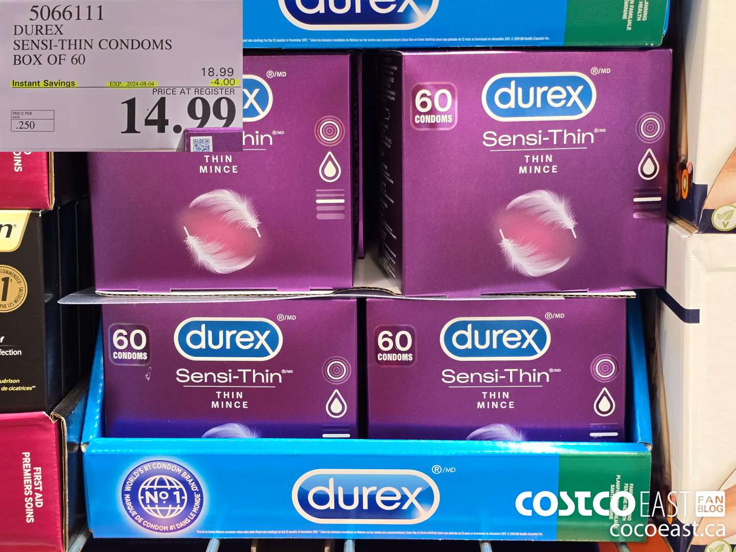 5066111 DUREX SENSI-THIN CONDOMS BOX OF 60 ($4.00 INSTANT SAVINGS EXPIRES ON 2024-08-04) $14.99