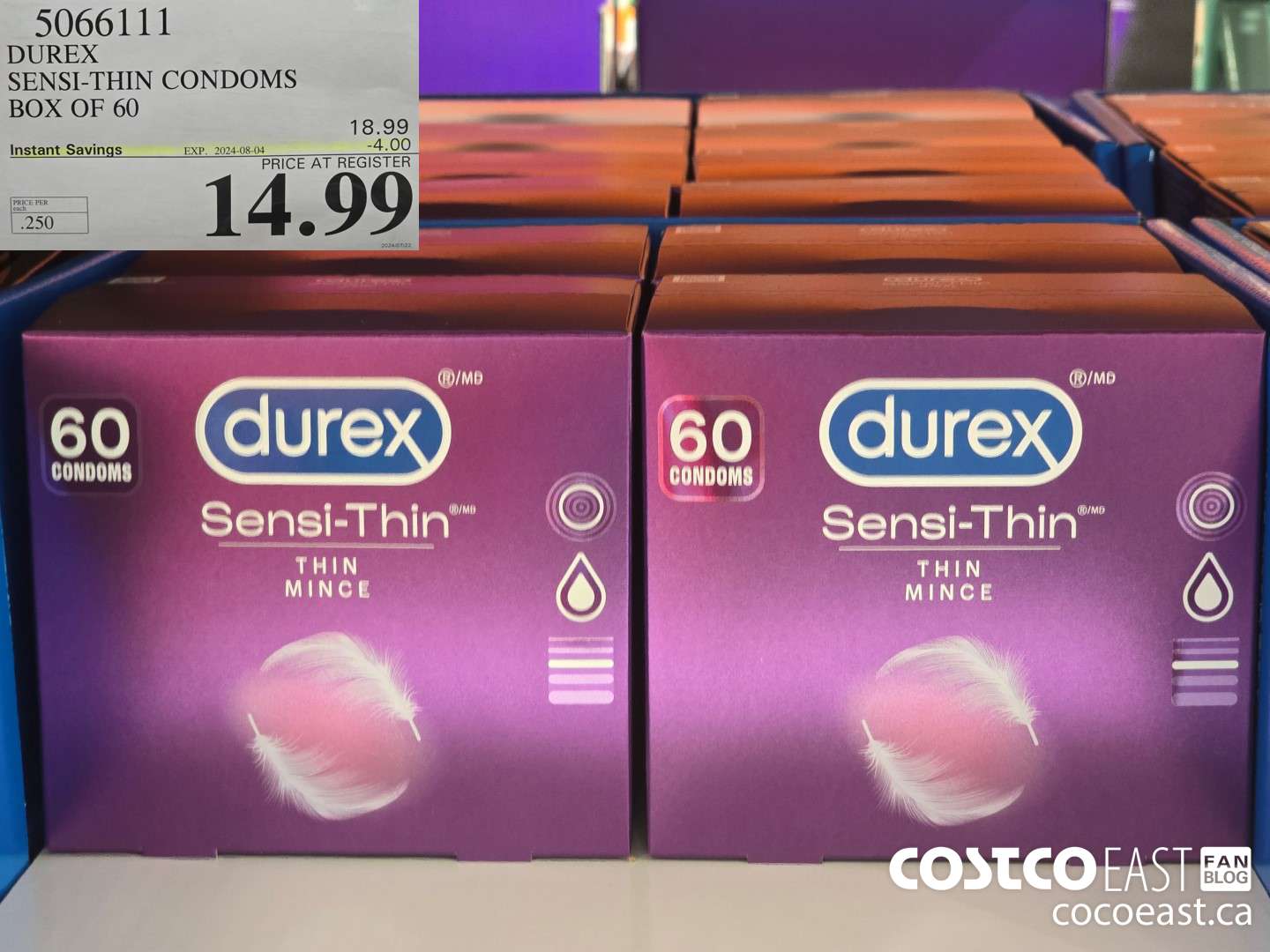 5066111 DUREX SENSI-THIN CONDOMS BOX OF 60 ($4.00 INSTANT SAVINGS EXPIRES ON 2024-08-04) $14.99