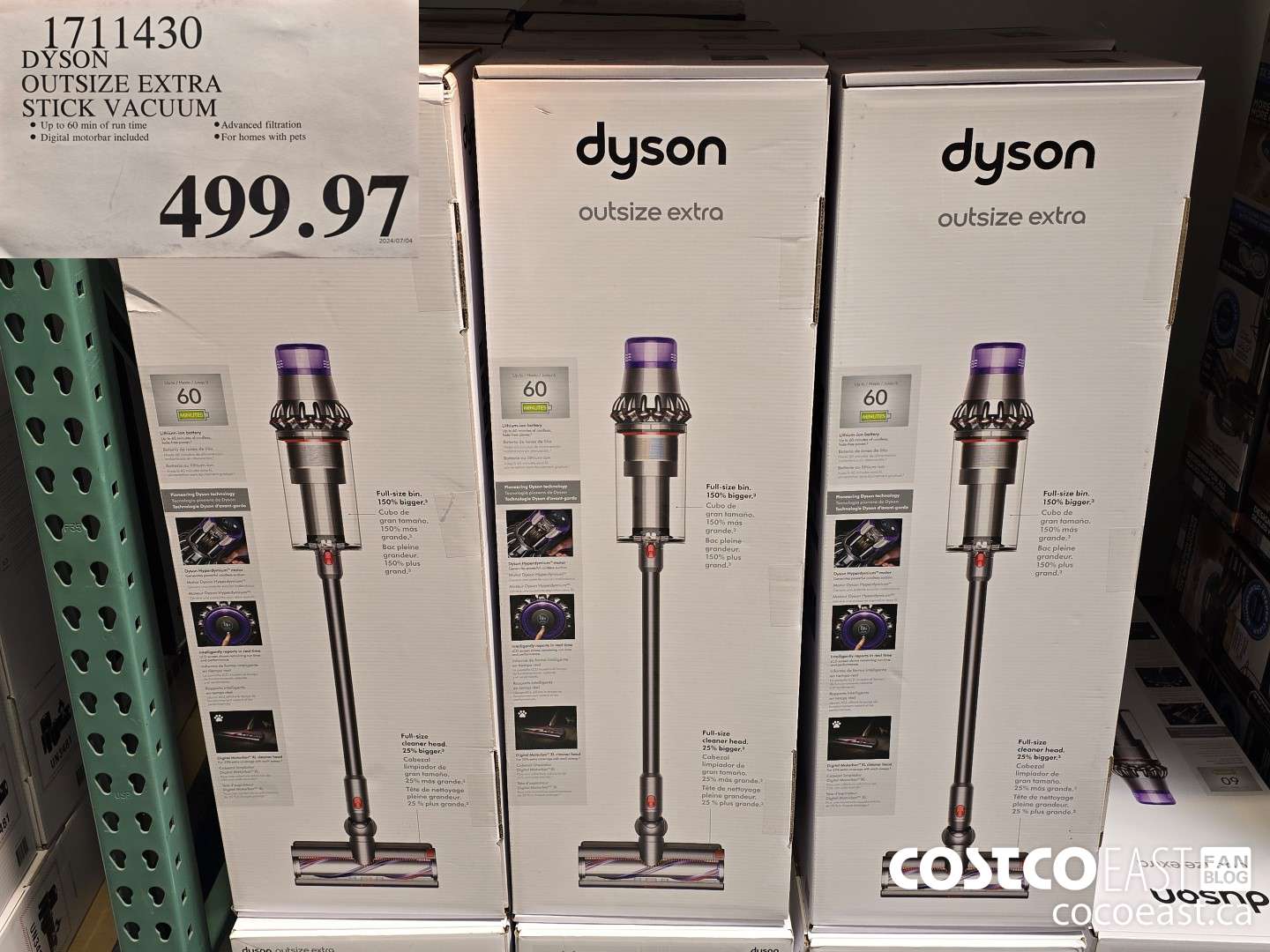 1711430 DYSON OUTSIZE EXTRA STICK VACUUM $499.97