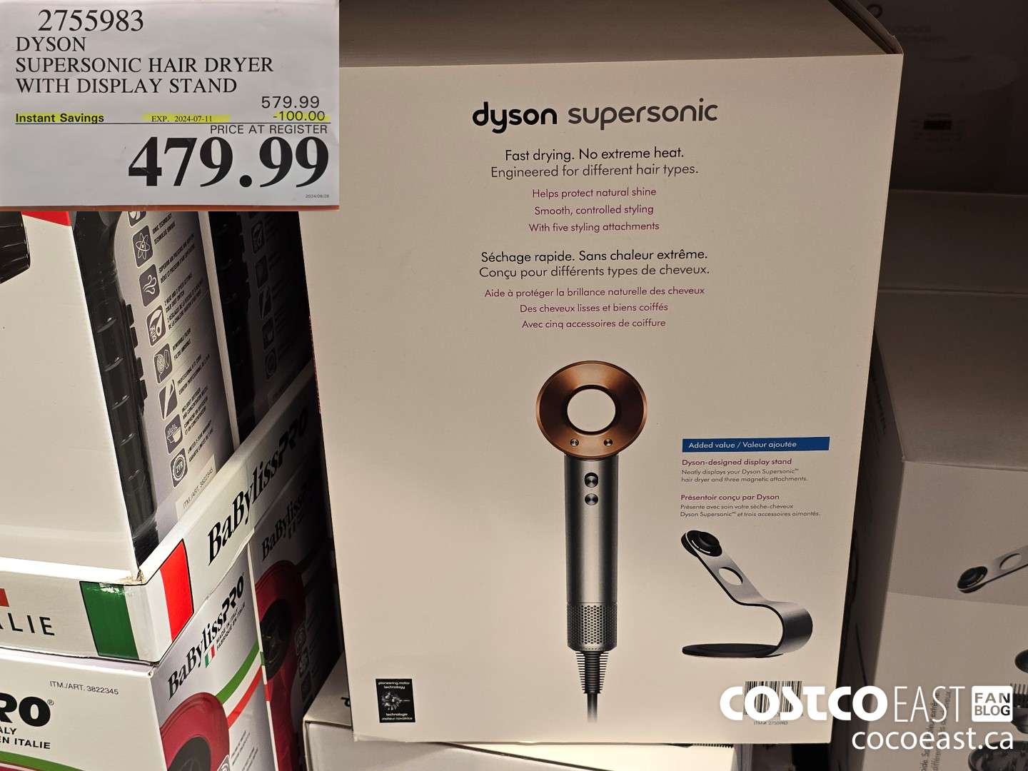 2755983 DYSON SUPERSONIC HAIR DRYER WITH DISPLAY STAND ($100.00 INSTANT SAVINGS EXPIRES ON 2024-07-11) $479.99