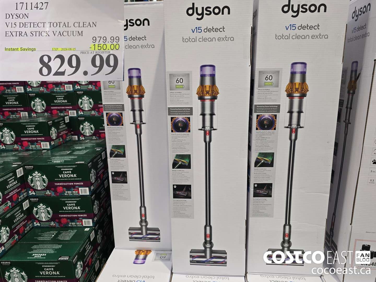 1711427 DYSON V15 DETECT TOTAL CLEAN EXTRA STICK VACUUM ($150.00 INSTANT SAVINGS EXPIRES ON 2024-08-15) $829.99