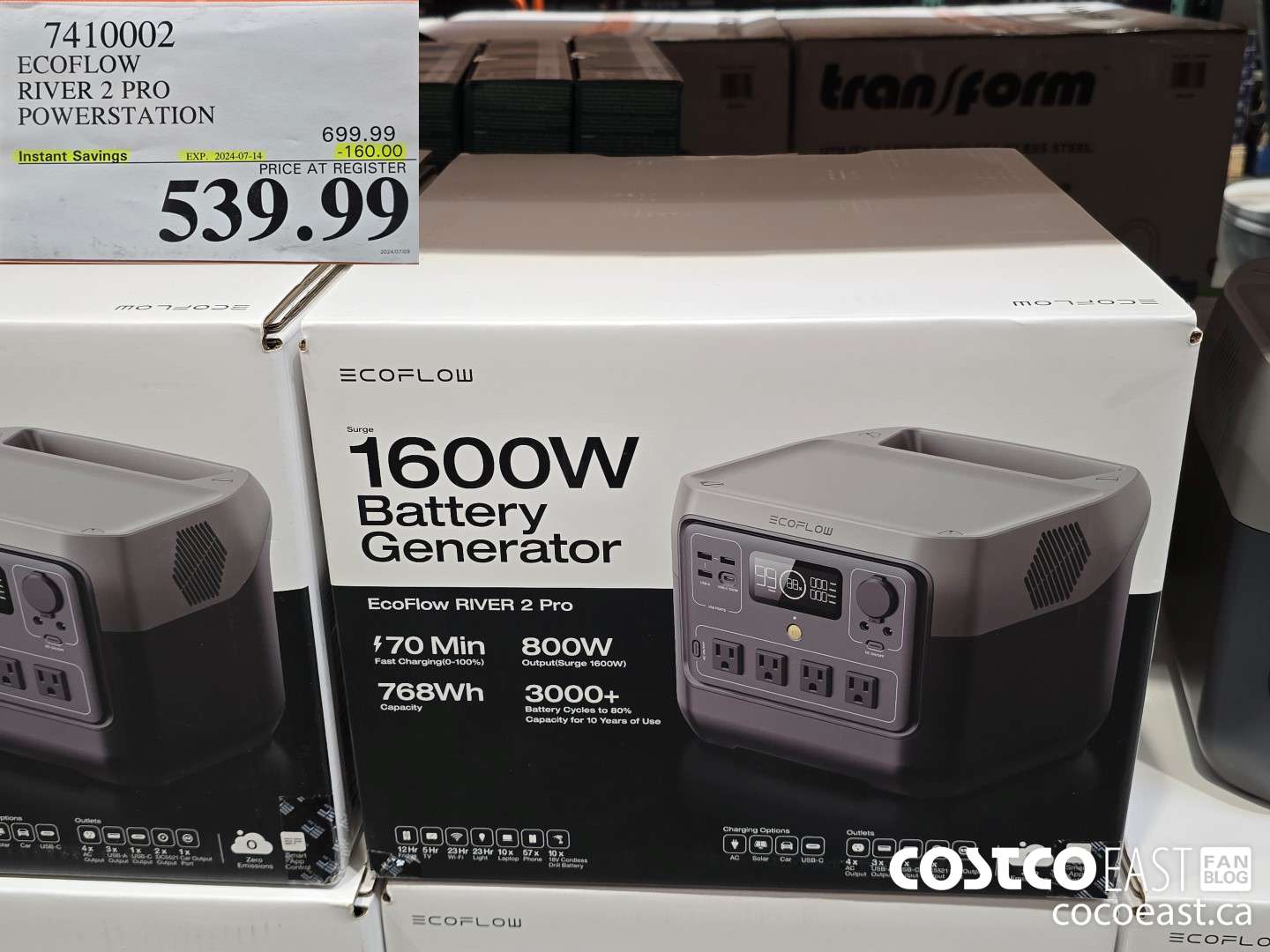 7410002 ECOFLOW RIVER 2 PRO POWERSTATION ($160.00 INSTANT SAVINGS EXPIRES ON 2024-07-14) $539.99