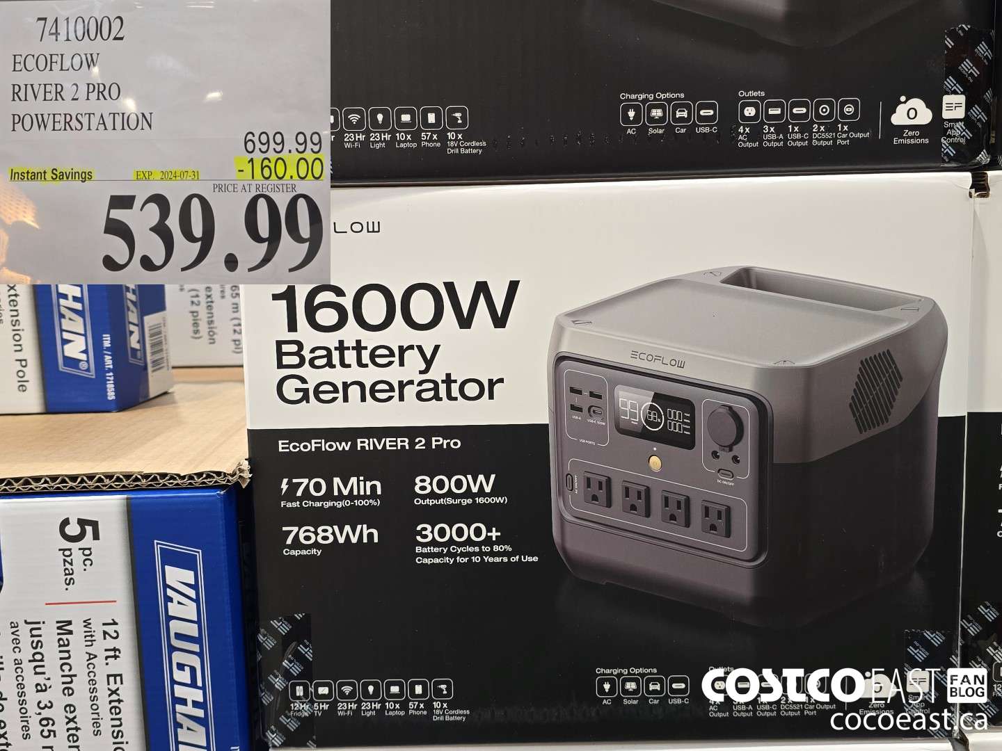 7410002 ECOFLOW RIVER 2 PRO POWERSTATION ($160.00 INSTANT SAVINGS EXPIRES ON 2024-07-31) $539.99