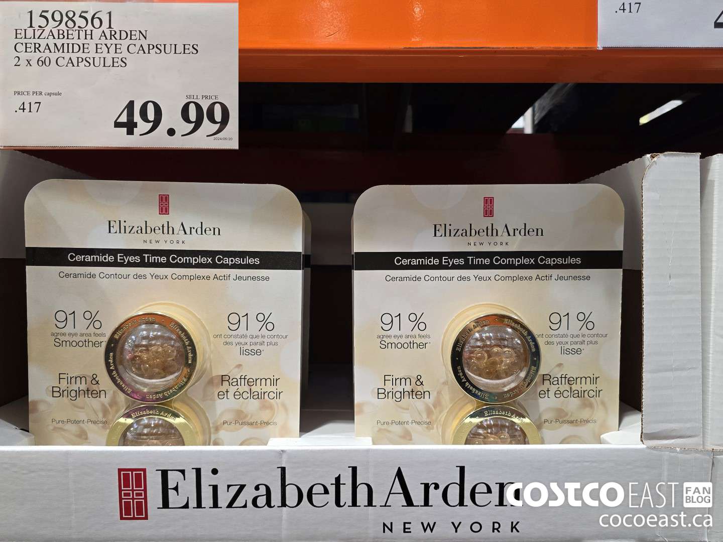 1598561 ELIZABETH ARDEN CERAMIDE EYE CAPSULES 2 x 60 CAPSULES $49.99