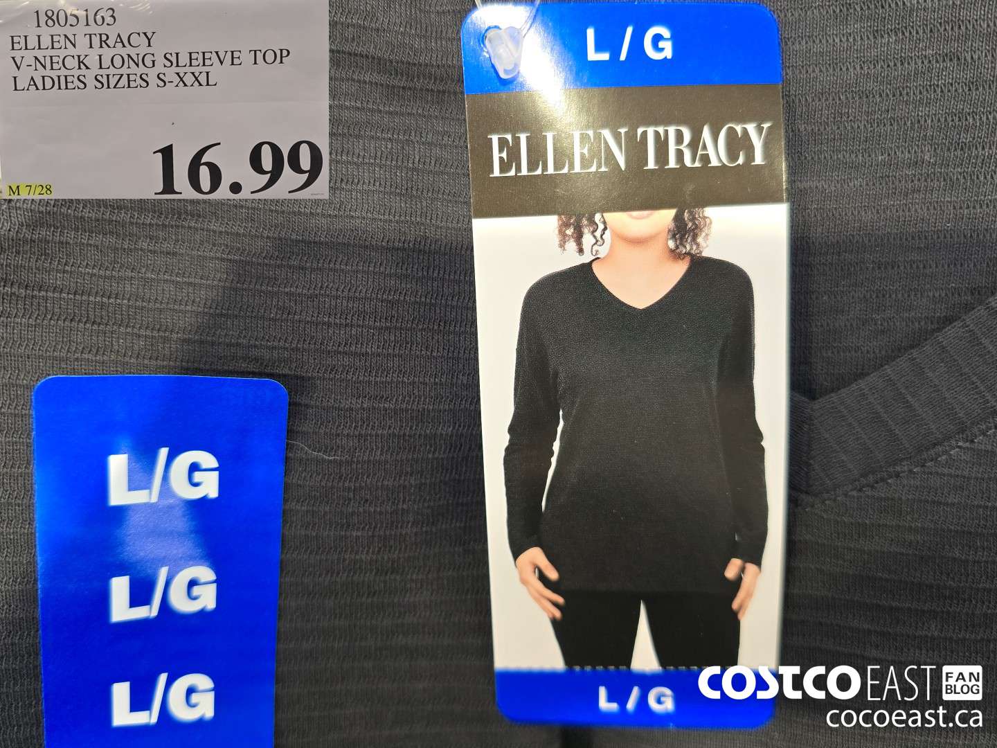 1805163 ELLEN TRACY V-NECK LONG SLEEVE TOP LADIES SIZES S-XXL $16.99