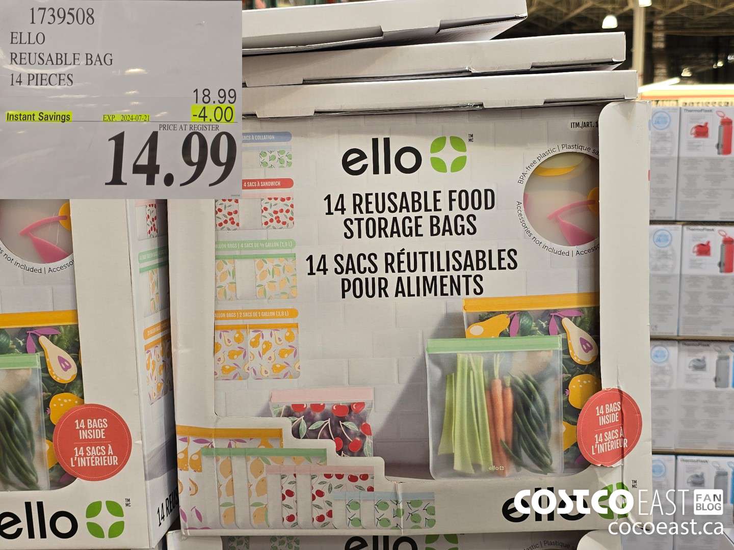 1739508 ELLO REUSABLE BAG 14 PIECES ($4.00 INSTANT SAVINGS EXPIRES ON 2024-07-21) $14.99