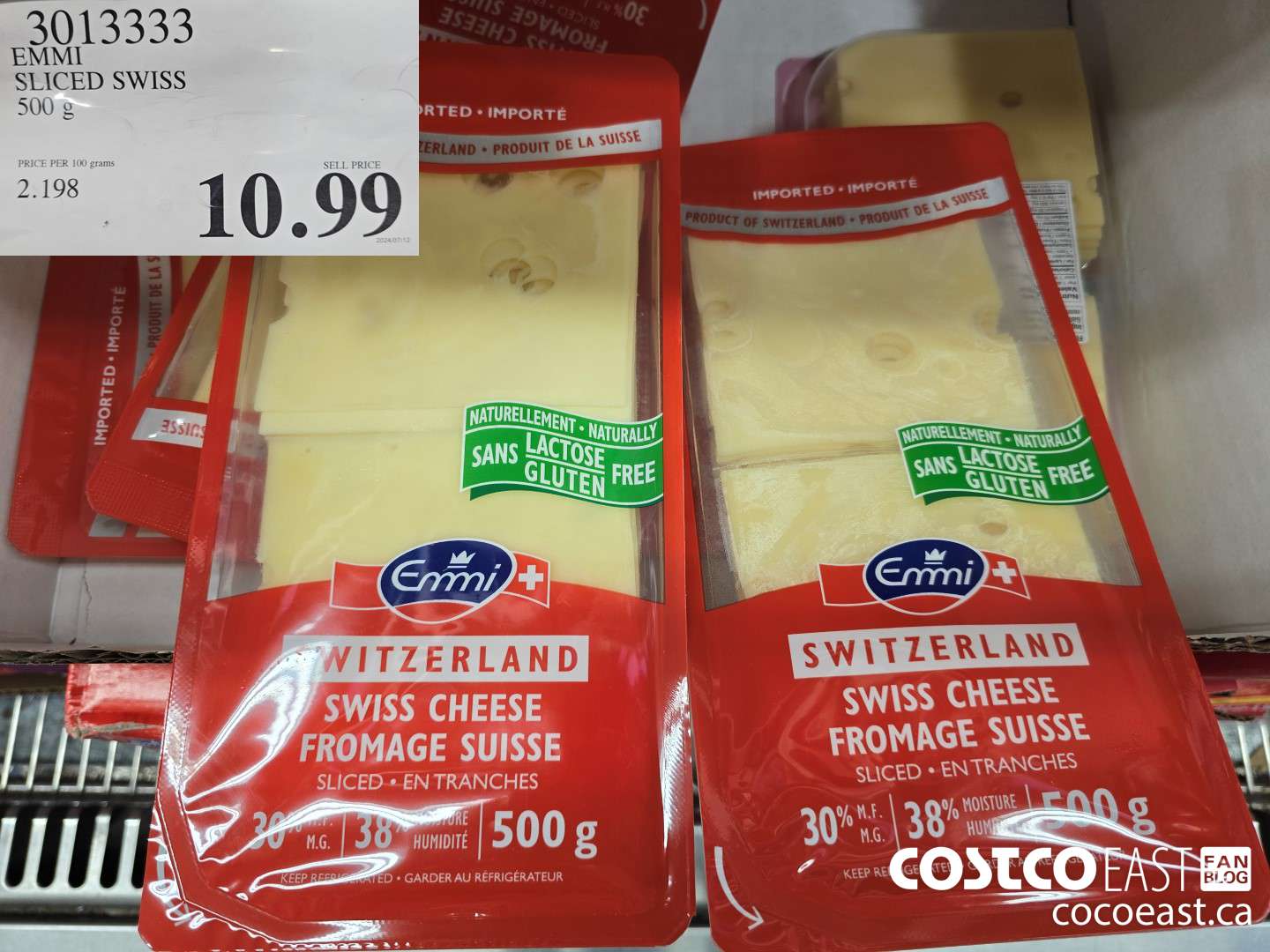 3013333 EMMI SLICED SWISS 500 g $10.99