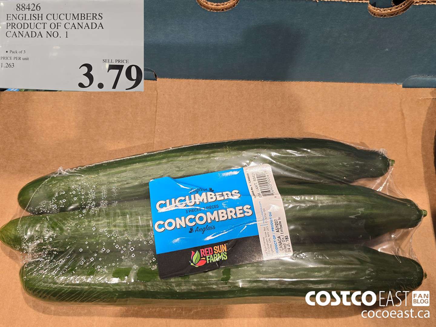 88426 ENGLISH CUCUMBERS PRODUCT OF CANADA CANADA NO. 1 $3.79