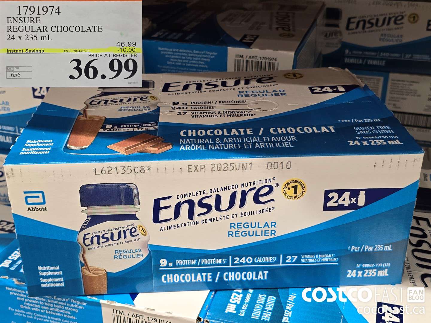 1791974 ENSURE REGULAR CHOCOLATE 24 X 235 ML ($10.00 INSTANT SAVINGS EXPIRES ON 2024-07-28) $36.99