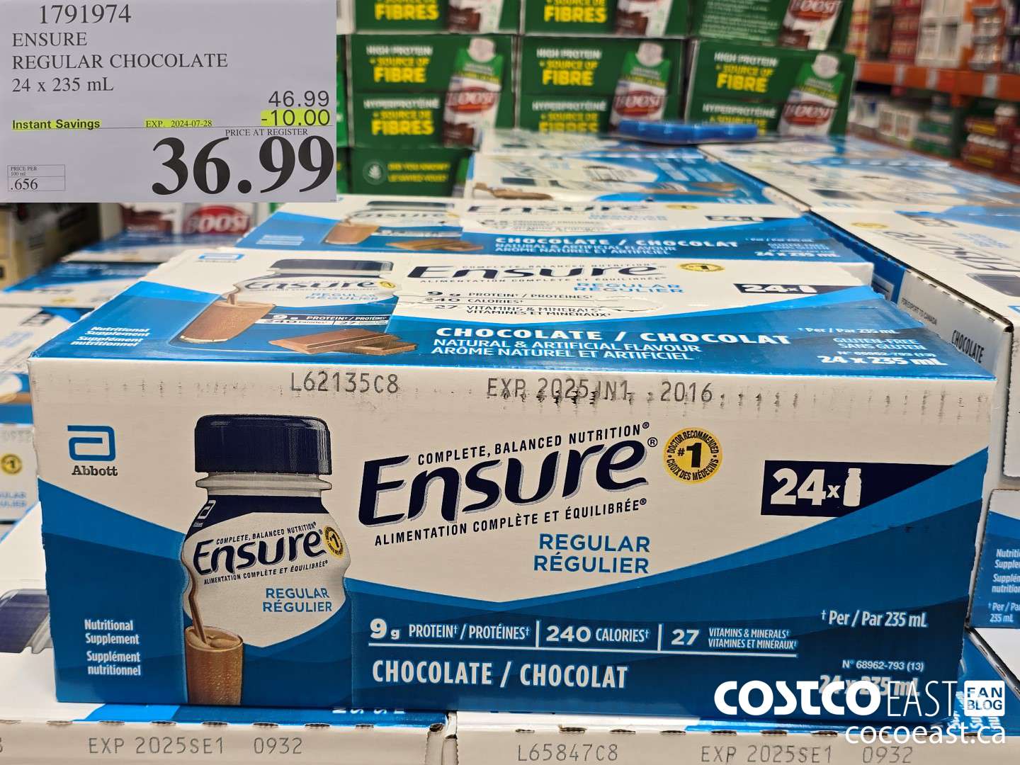 1791974 ENSURE REGULAR CHOCOLATE 24 X 235 ML ($10.00 INSTANT SAVINGS EXPIRES ON 2024-07-28) $36.99