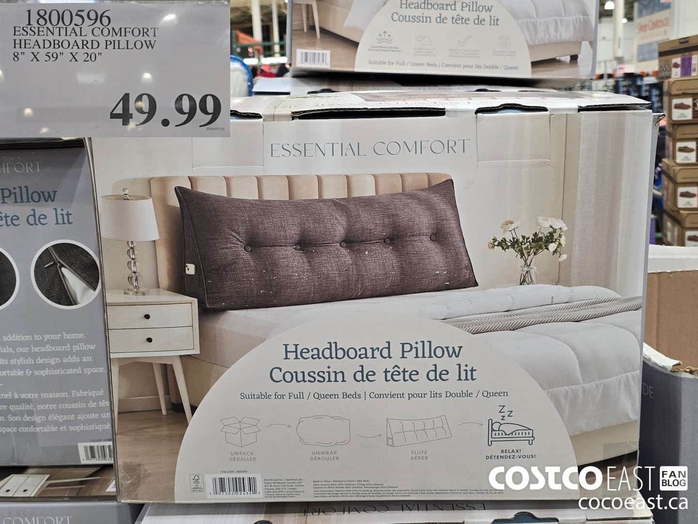 1800596 ESSENTIAL COMFORT HEADBOARD PILLOW 8