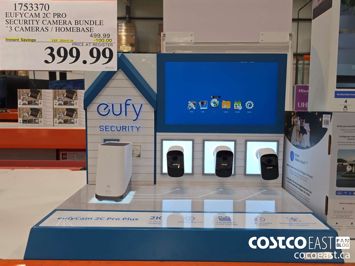 1753370 EUFYCAM 2C PRO SECURITY CAMERA BUNDLE *3 CAMERAS / HOMEBASE ($100.00 INSTANT SAVINGS EXPIRES ON 2024-07-28) $399.99