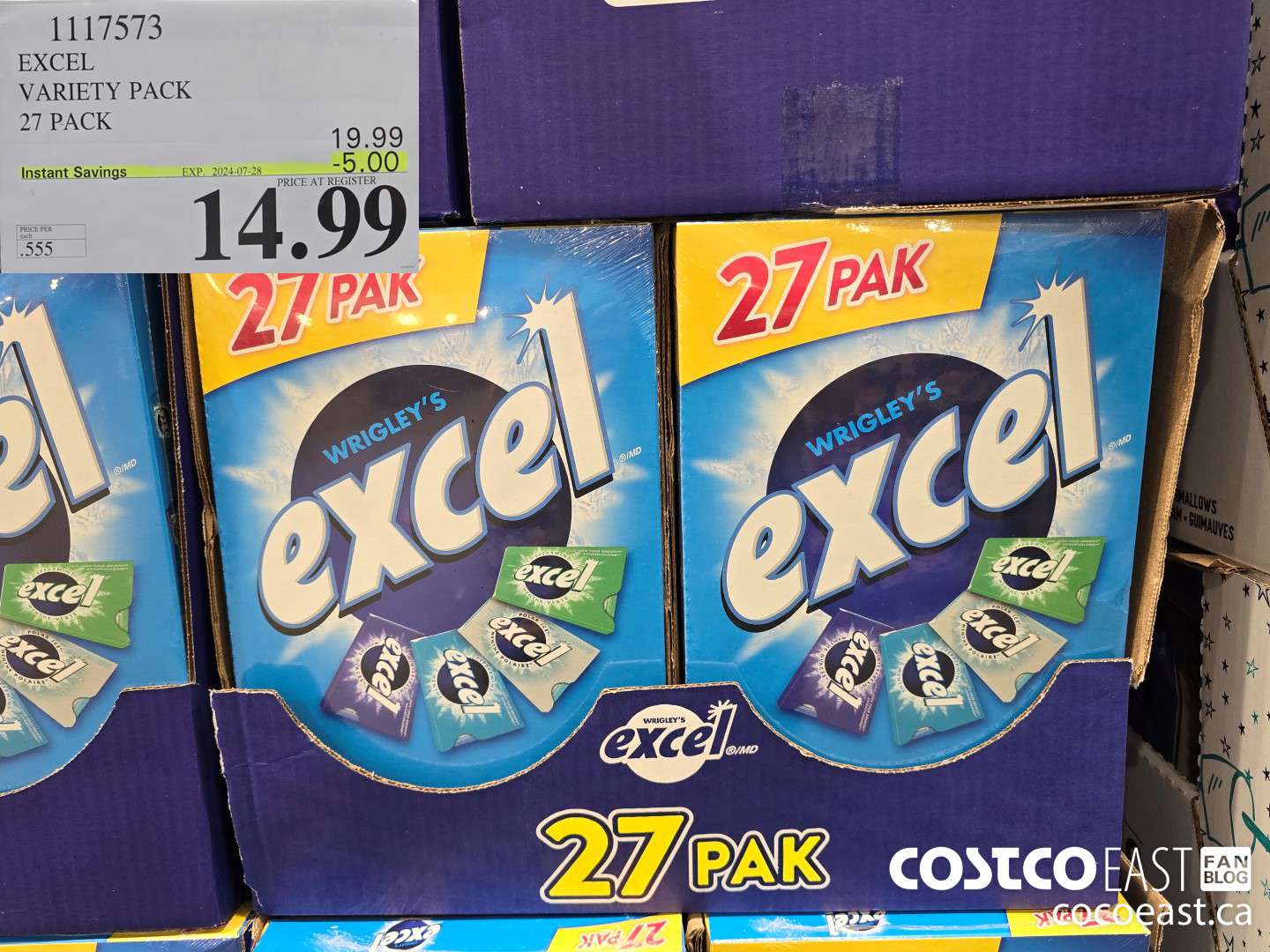 1117573 EXCEL VARIETY PACK 27 PACK ($5.00 INSTANT SAVINGS EXPIRES ON 2024-07-28) $14.99