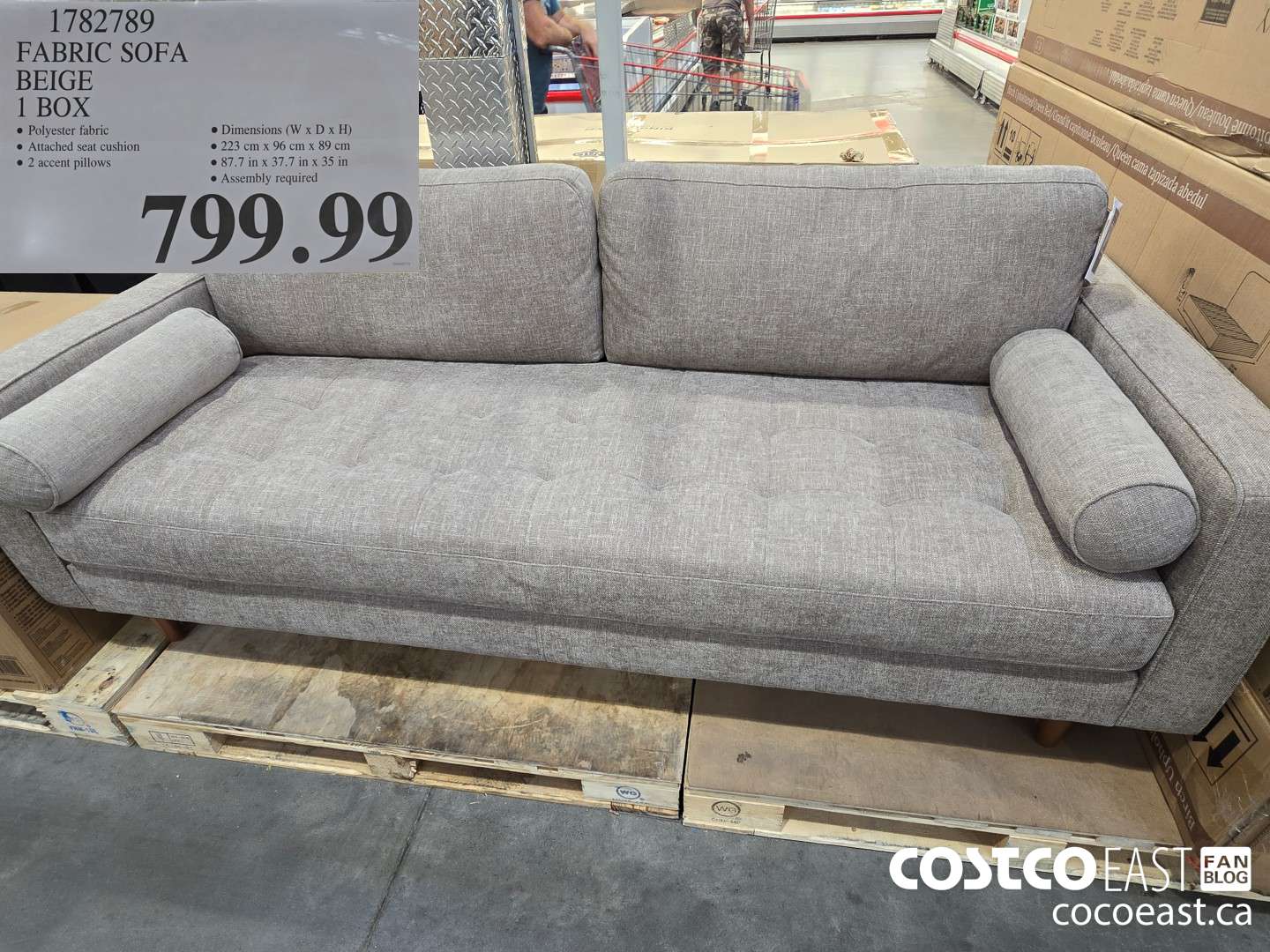 1782789 FABRIC SOFA BEIGE 1 BOX $799.99