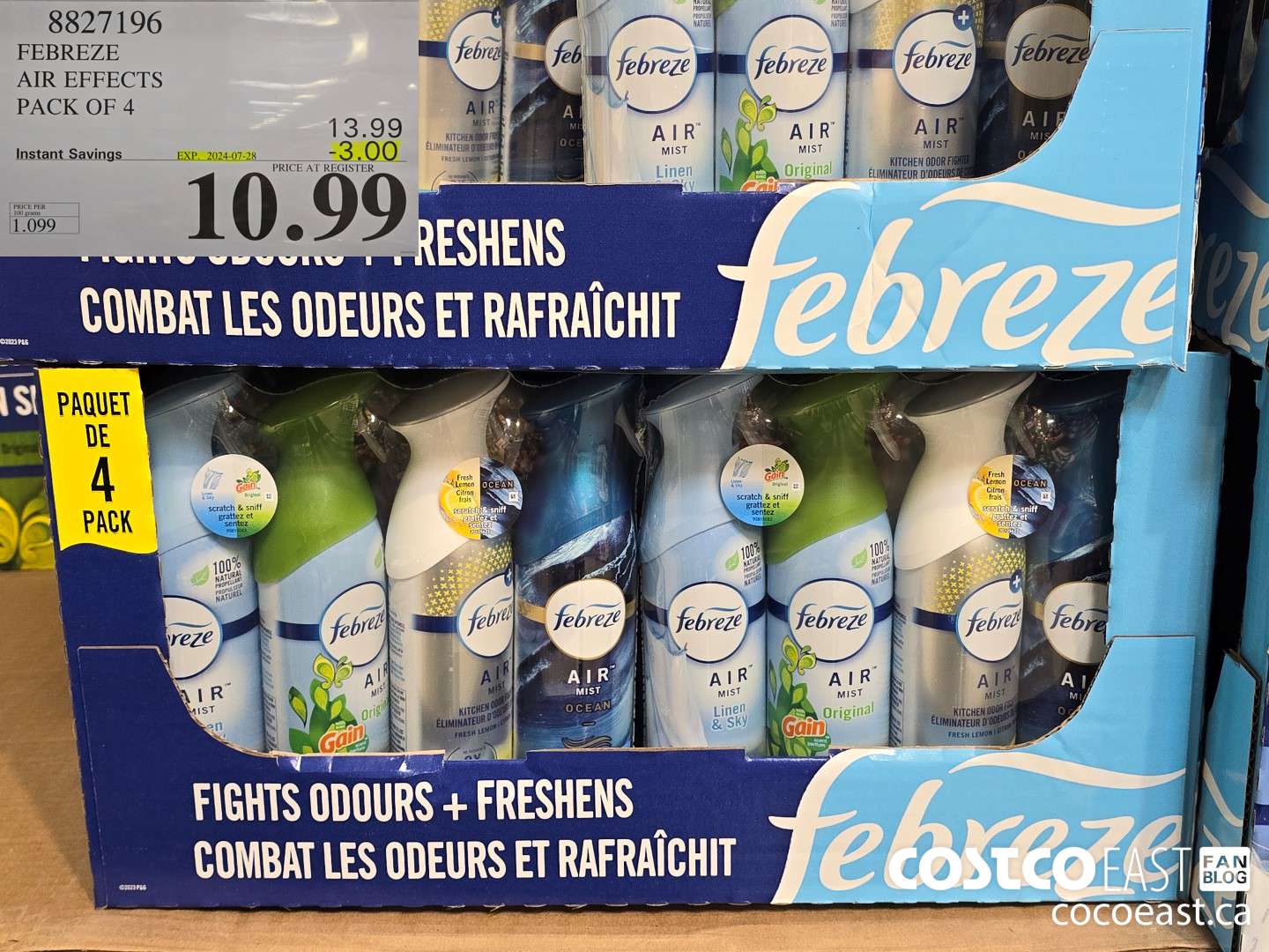 8827196 FEBREZE AIR EFFECTS PACK OF 4 ($3.00 INSTANT SAVINGS EXPIRES ON 2024-07-28) $10.99
