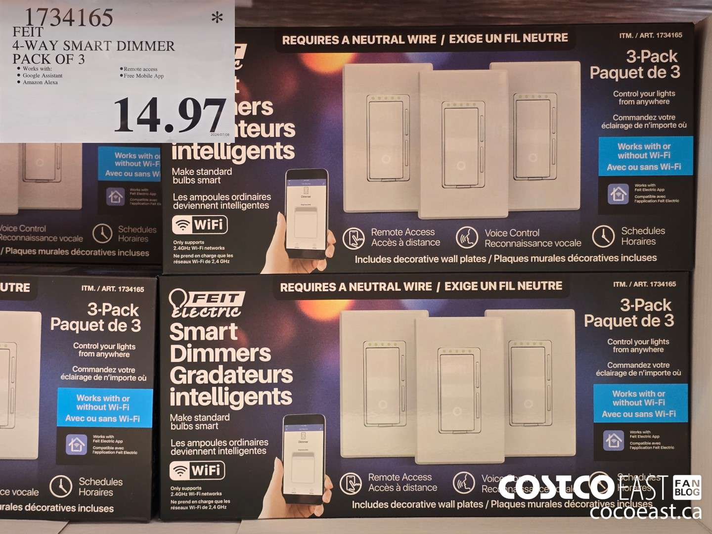 1734165 FEIT 4-WAY SMART DIMMER PACK OF 3 $14.97