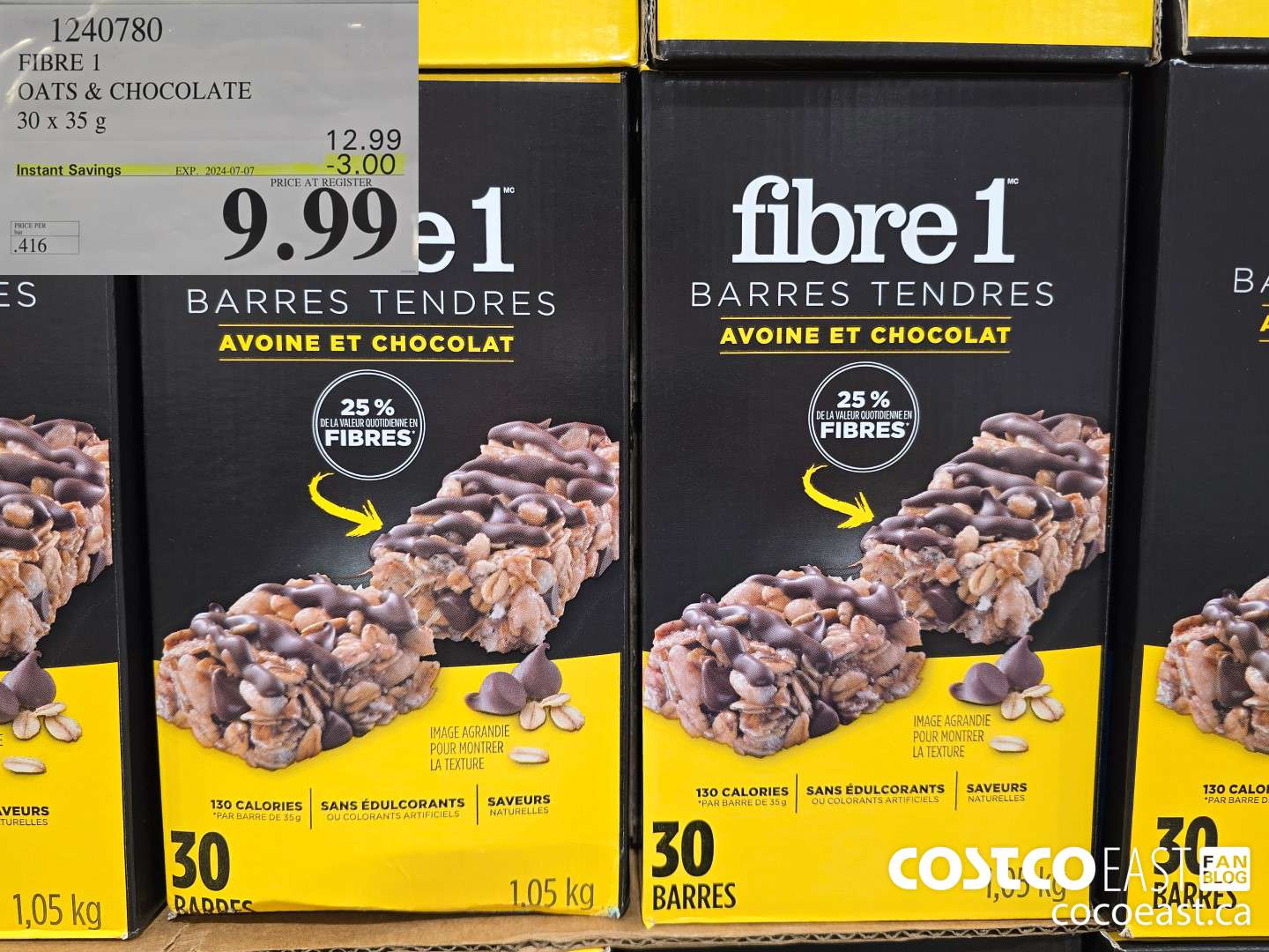 1240780 FIBRE 1 OATS & CHOCOLATE 30 X 35 G ($3.00 INSTANT SAVINGS EXPIRES ON 2024-07-07) $9.99