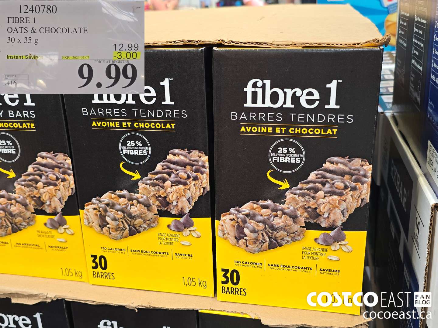 1240780 FIBRE 1 OATS & CHOCOLATE 30 X 35 G ($3.00 INSTANT SAVINGS EXPIRES ON 2024-07-07) $9.99