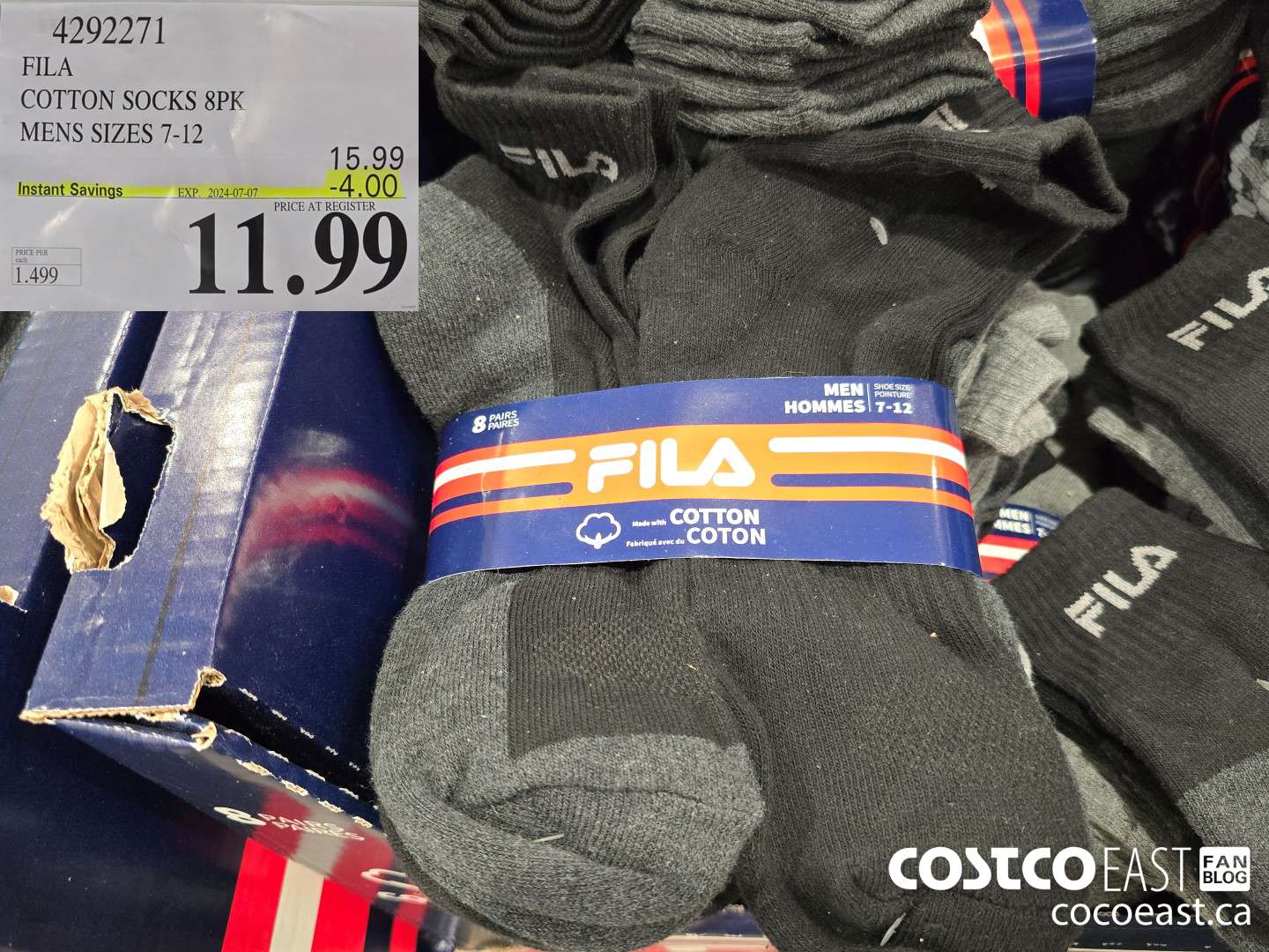 4292271 FILA COTTON SOCK 8PK MENS SIZES 7-12 ($4.00 INSTANT SAVINGS EXPIRES ON 2024-07-07) $11.99