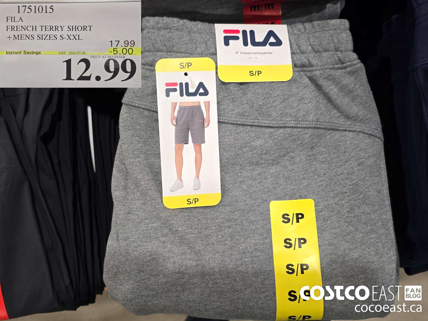 1751015 FILA FRENCH TERRY SHORT +MENS SIZES S-XXL ($5.00 INSTANT SAVINGS EXPIRES ON 2024-07-28) $12.99