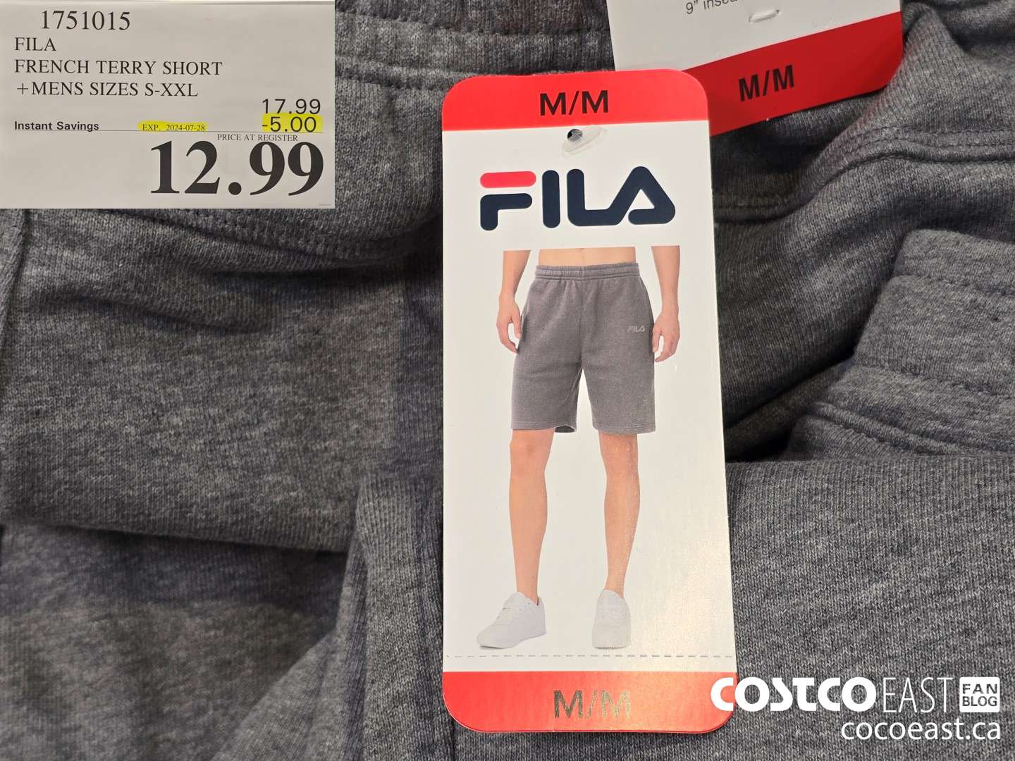 1751015 FILA FRENCH TERRY SHORT +MENS SIZES S-XXL ($5.00 INSTANT SAVINGS EXPIRES ON 2024-07-28) $12.99