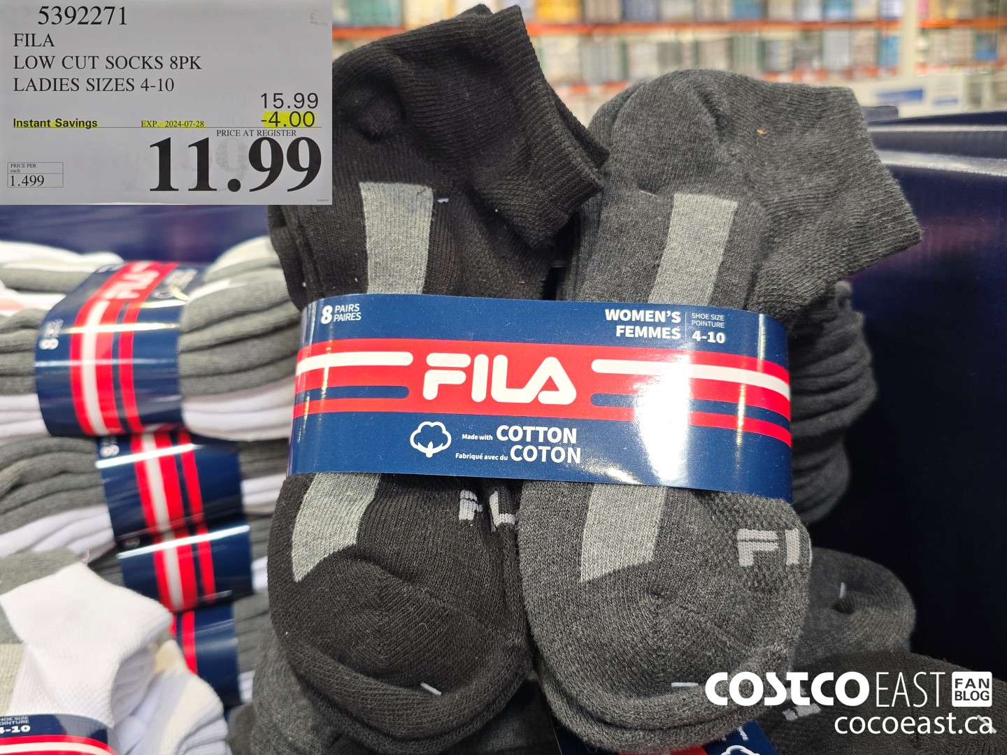 5392271 FILA LOW CUT SOCKS 8PK LADIES SIZES 4-10 ($4.00 INSTANT SAVINGS EXPIRES ON 2024-07-28) $11.99