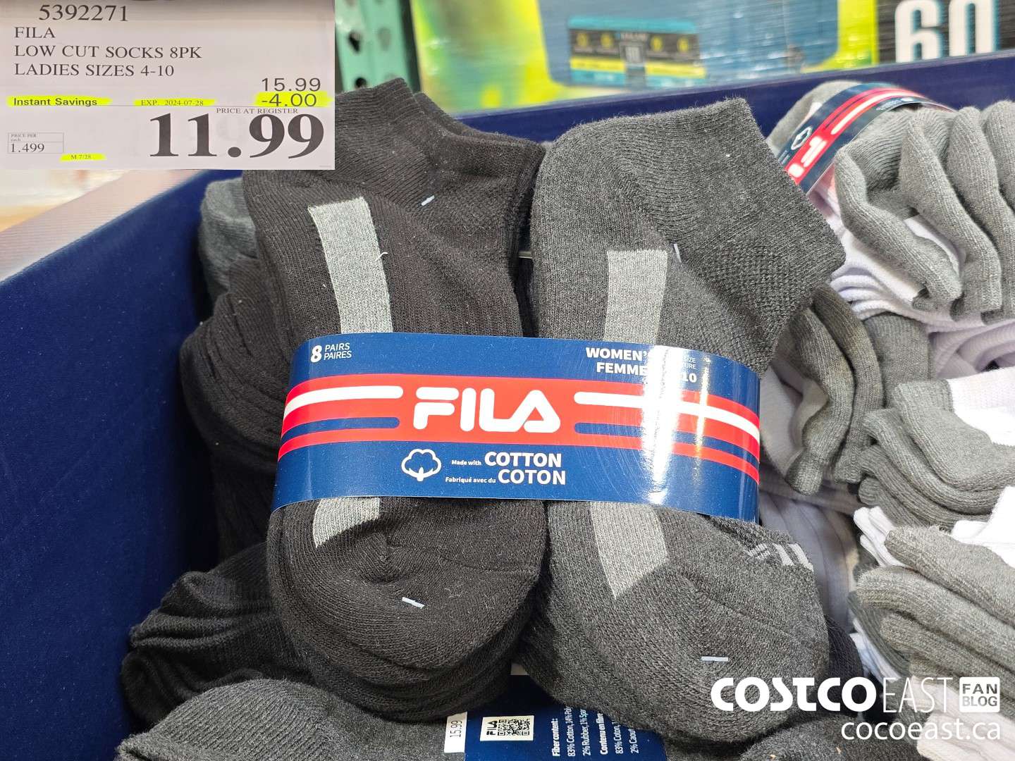 5392271 FILA LOW CUT SOCKS 8PK LADIES SIZES 4-10 ($4.00 INSTANT SAVINGS EXPIRES ON 2024-07-28) $11.99