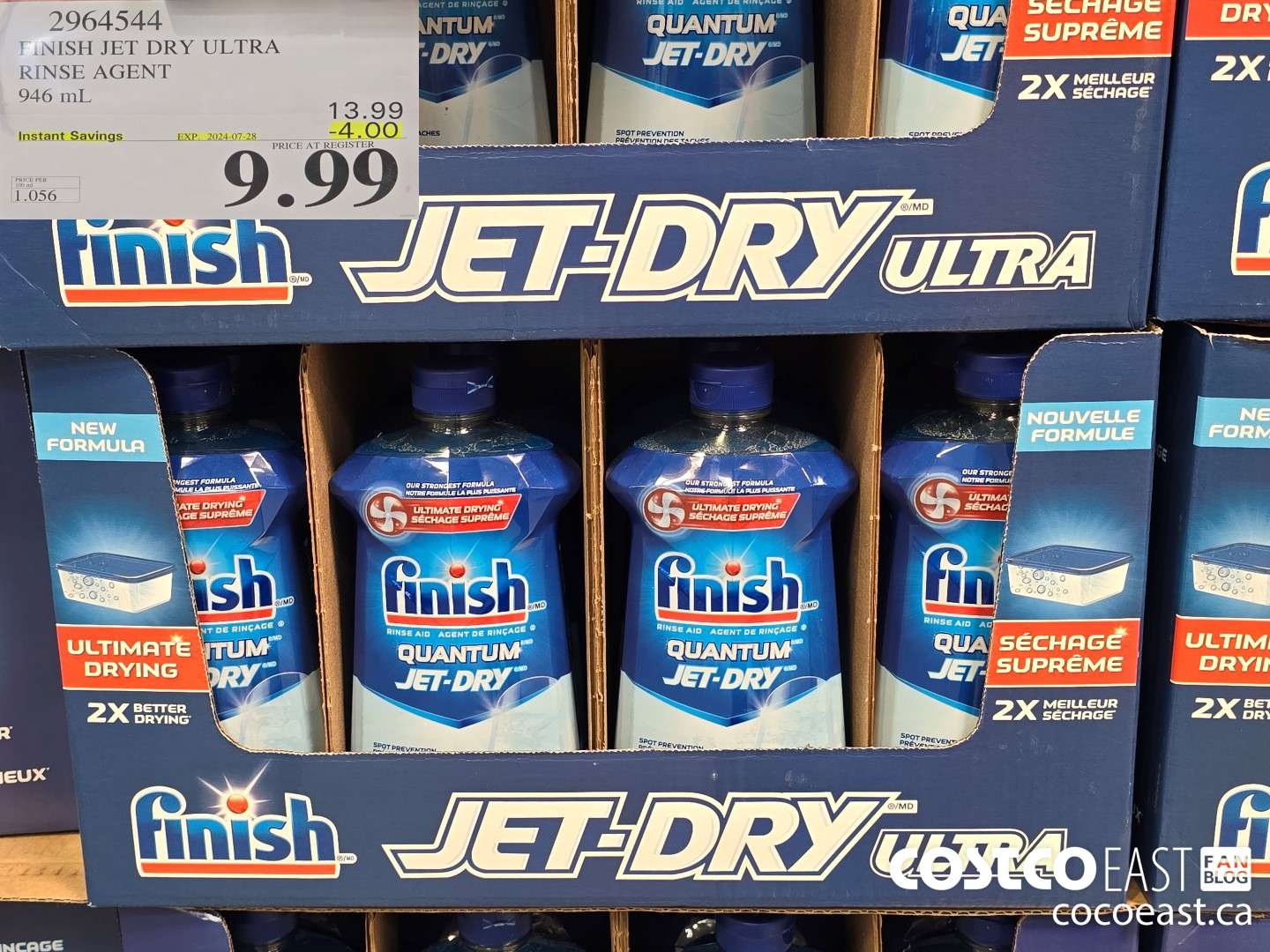 2964544 FINISH JET DRY ULTRA RINSE AGENT 946 ml ($4.00 INSTANT SAVINGS EXPIRES ON 2024-07-28) $9.99