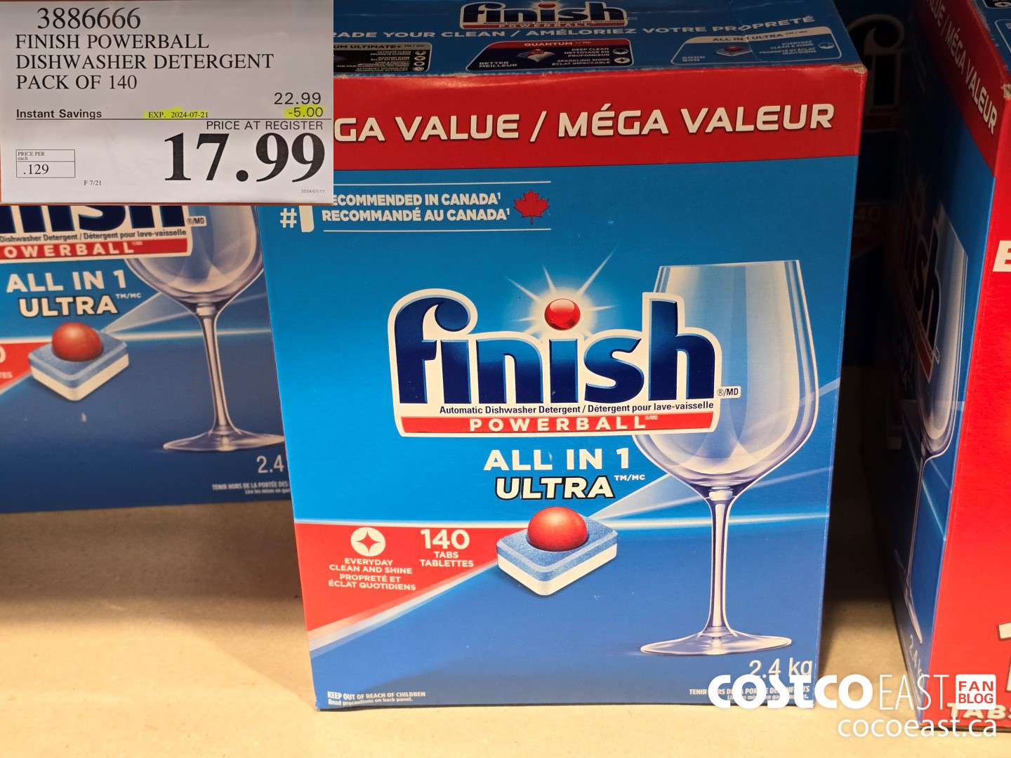 33886666 FINISH POWERBALL DISHWASHER DETERGENT PACK OF 140 ($5.00 INSTANT SAVINGS EXPIRES ON 2024-07-21) $17.99