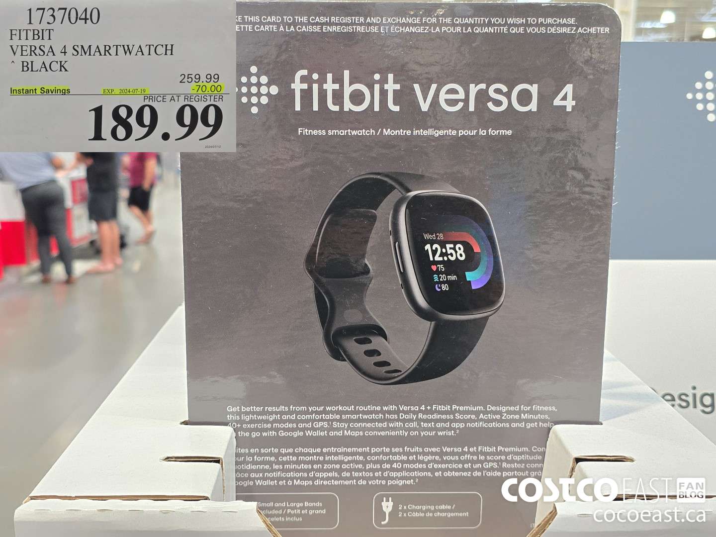 1737040 FITBIT VERSA 4 SMARTWATCH BLACK ($70.00 INSTANT SAVINGS EXPIRES ON 2024-07-19) $189.99