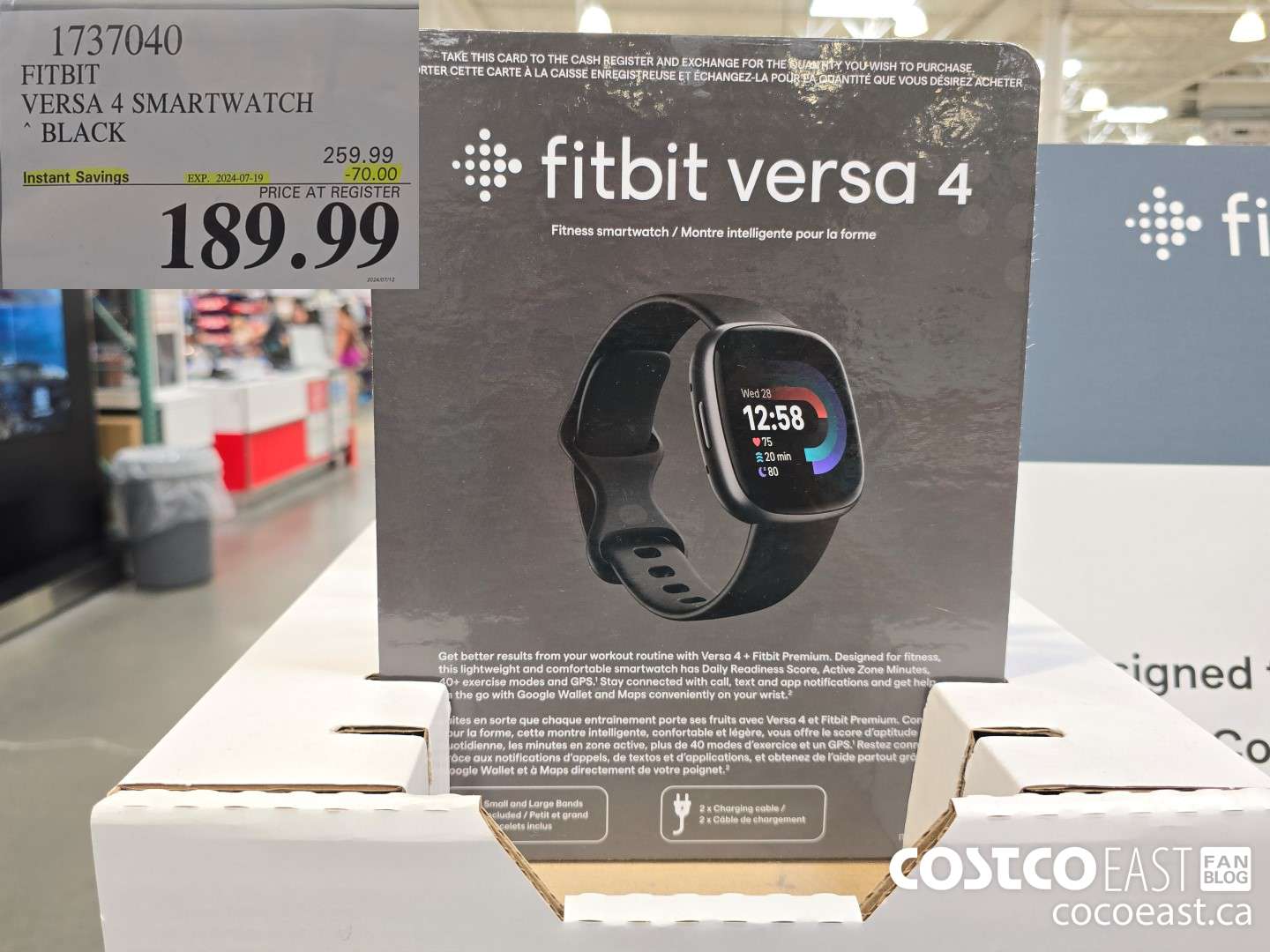 1737040 FITBIT VERSA 4 SMARTWATCH BLACK ($70.00 INSTANT SAVINGS EXPIRES ON 2024-07-19) $189.99