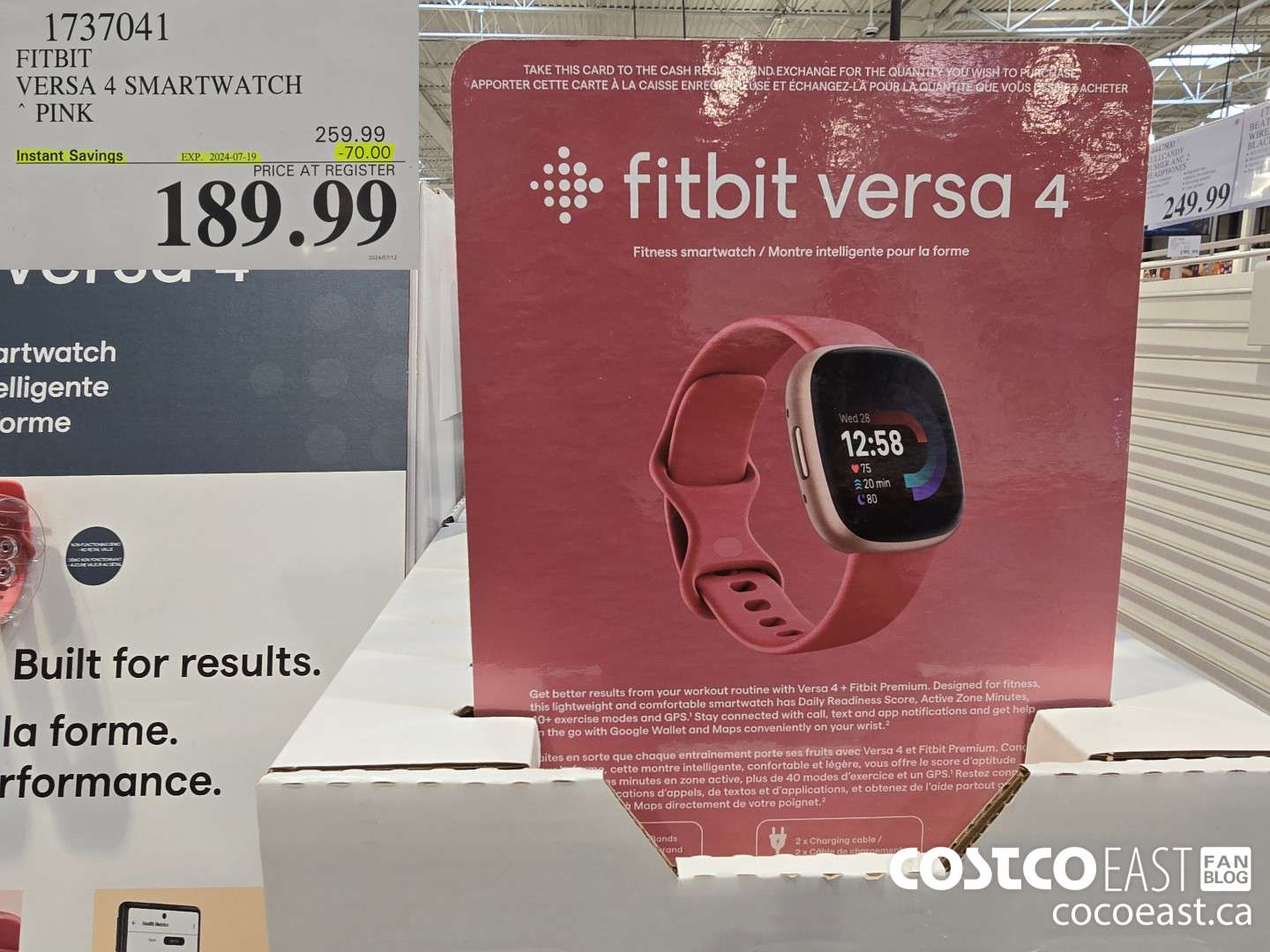 1737041 FITBIT VERSA 4 SMARTWATCH PINK ($70.00 INSTANT SAVINGS EXPIRES ON 2024-07-19) $189.99