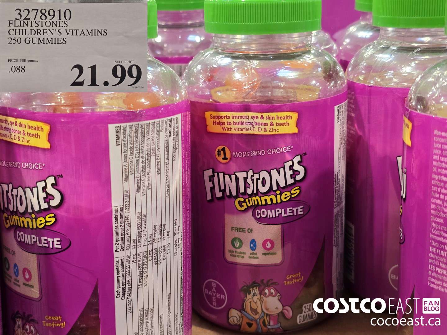 3278910 FLINTSTONES CHILDREN'S VITAMINS 250 GUMMIES $21.99