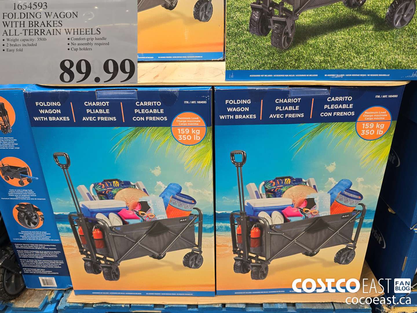 1654593 FOLDING WAGON WITH BRAKES ALL-TERRAIN WHEELS $89.99