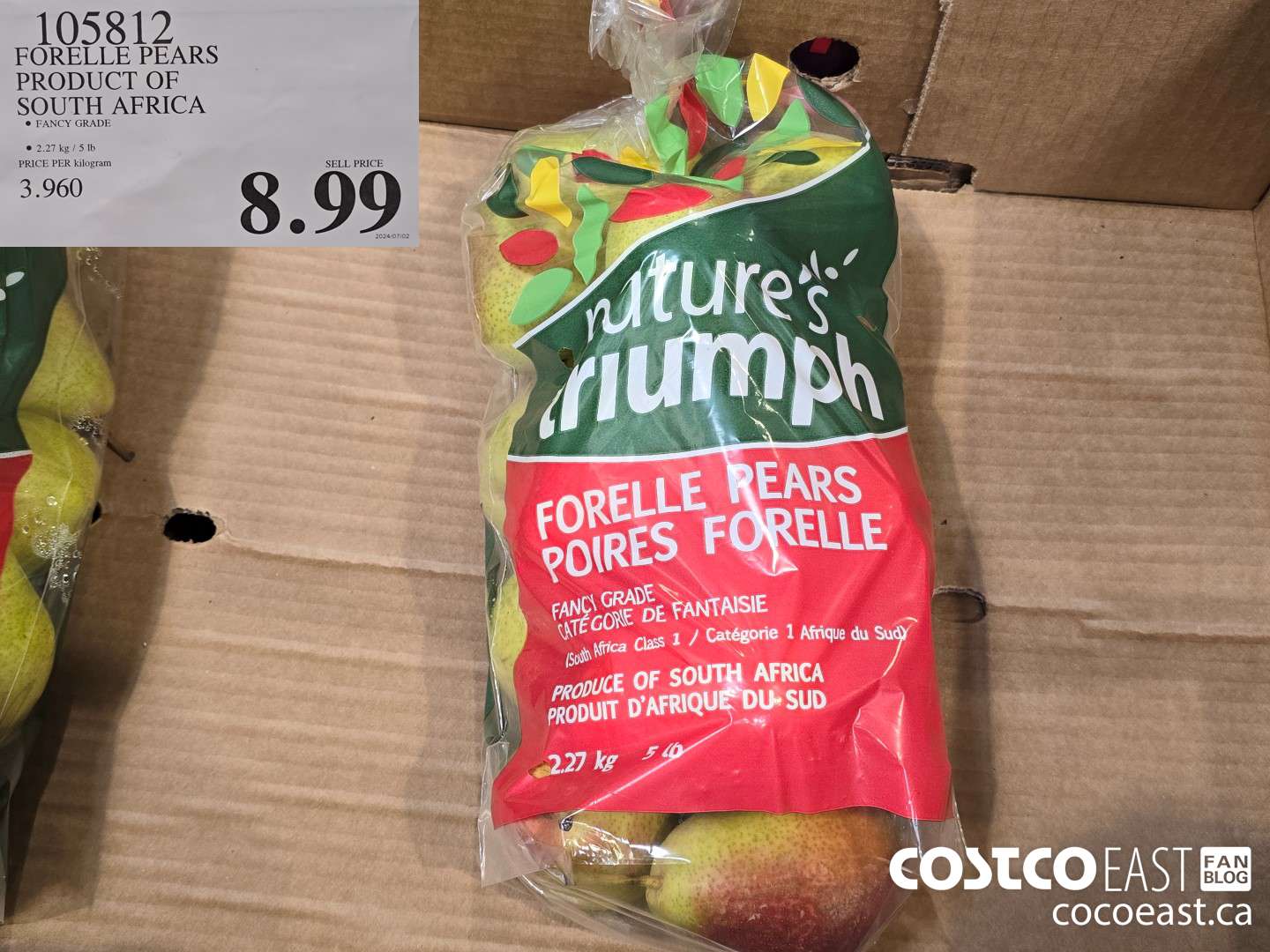 105812 FORELLE PEARS PRODUCT OF SOUTH AFRICA $8.99