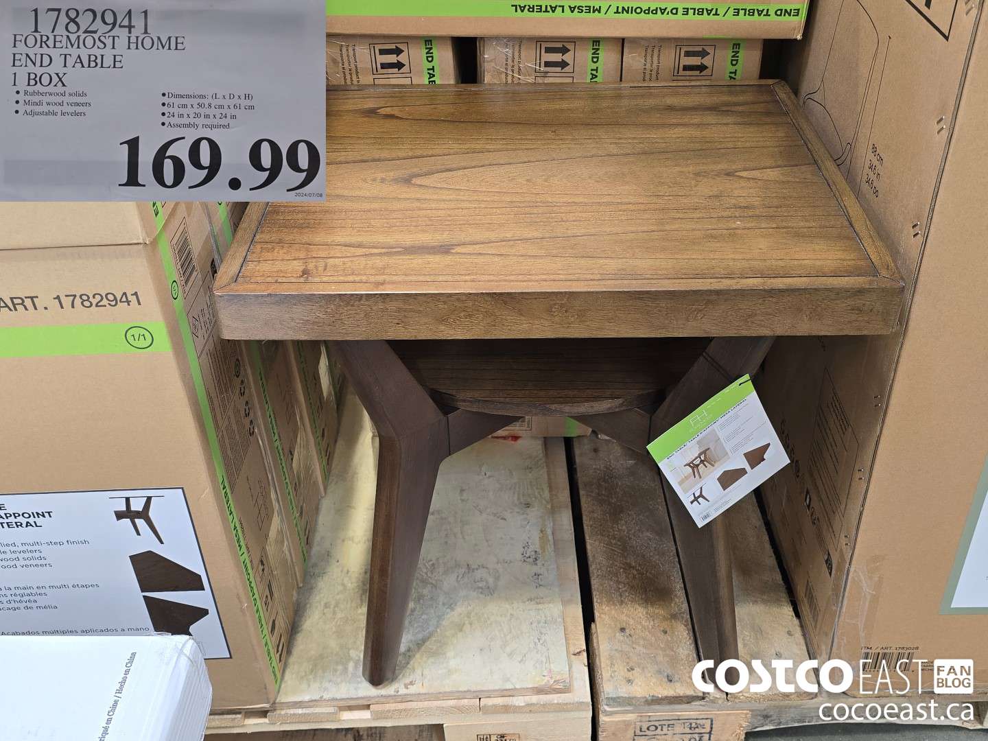 1782941 FOREMOST HOME END TABLE 1 BOX $169.99