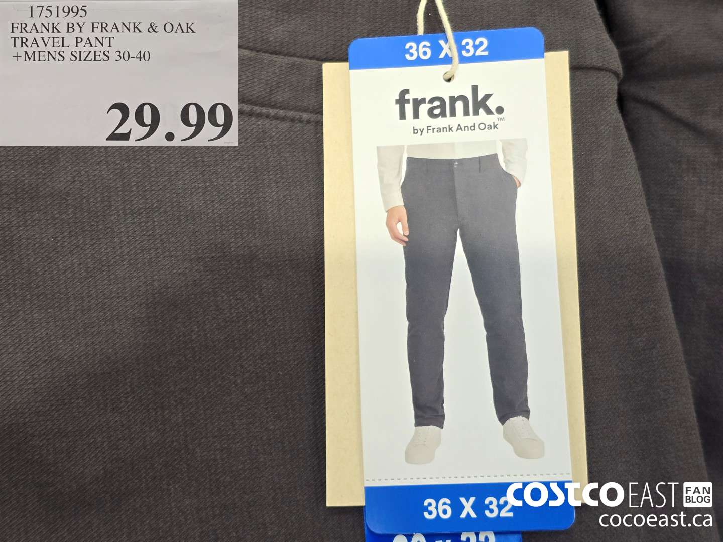 1751995 FRANK BY FRANK & OAK TRAVEL PANT + MENS SIZES 30-40 $29.99