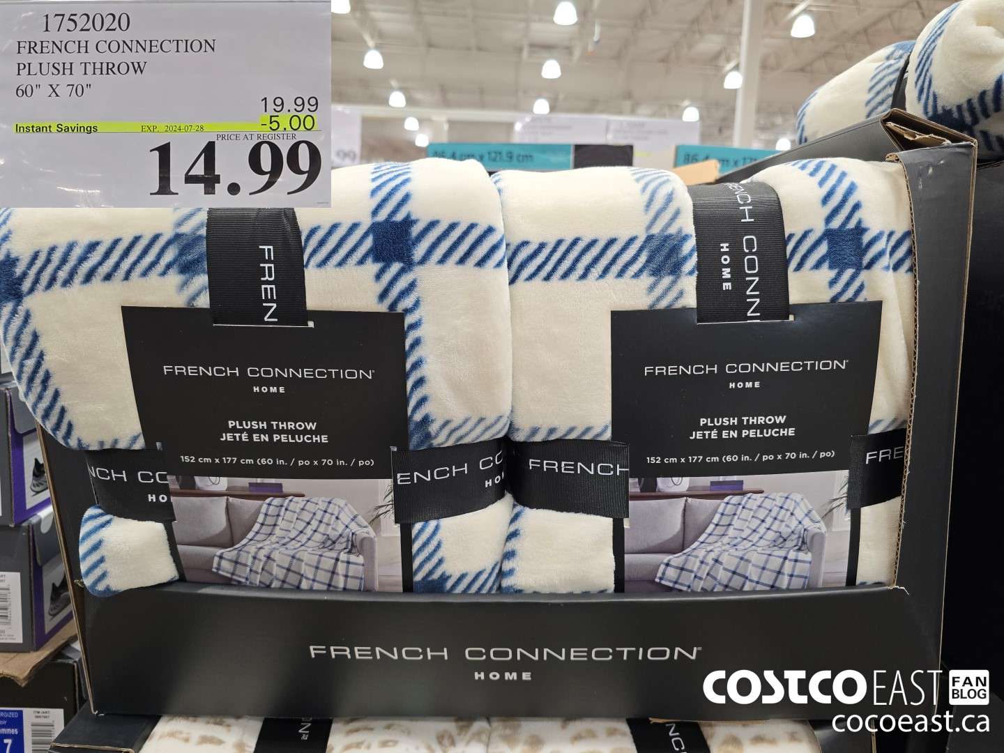 1752020 FRENCH CONNECTION PLUSH THROW 60