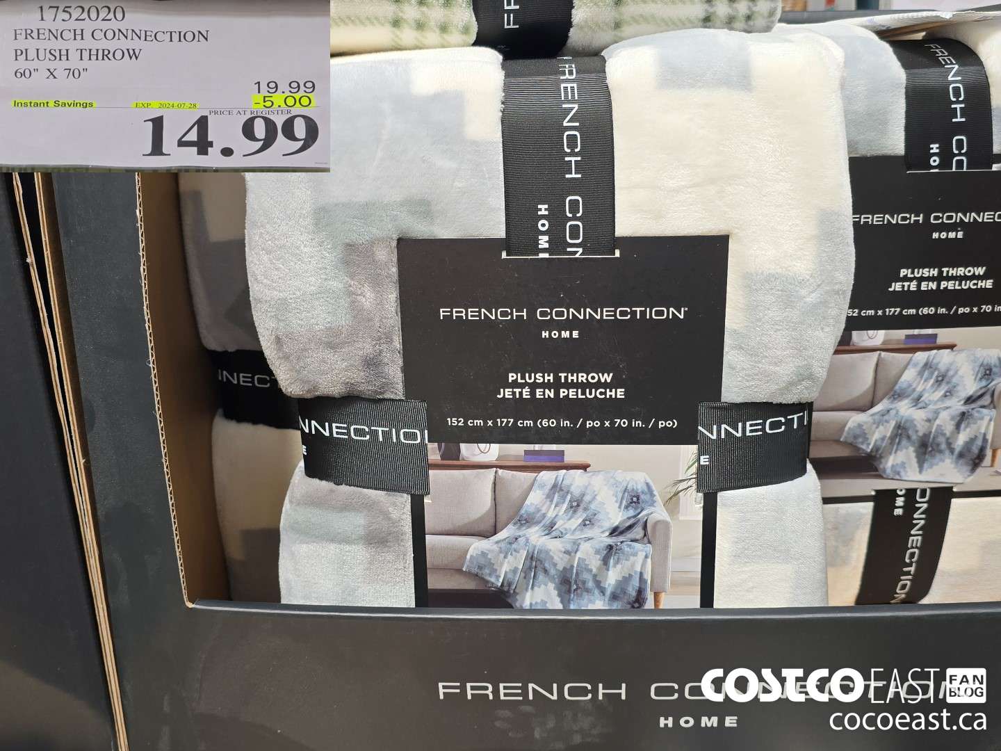 1752020 FRENCH CONNECTION PLUSH THROW 60