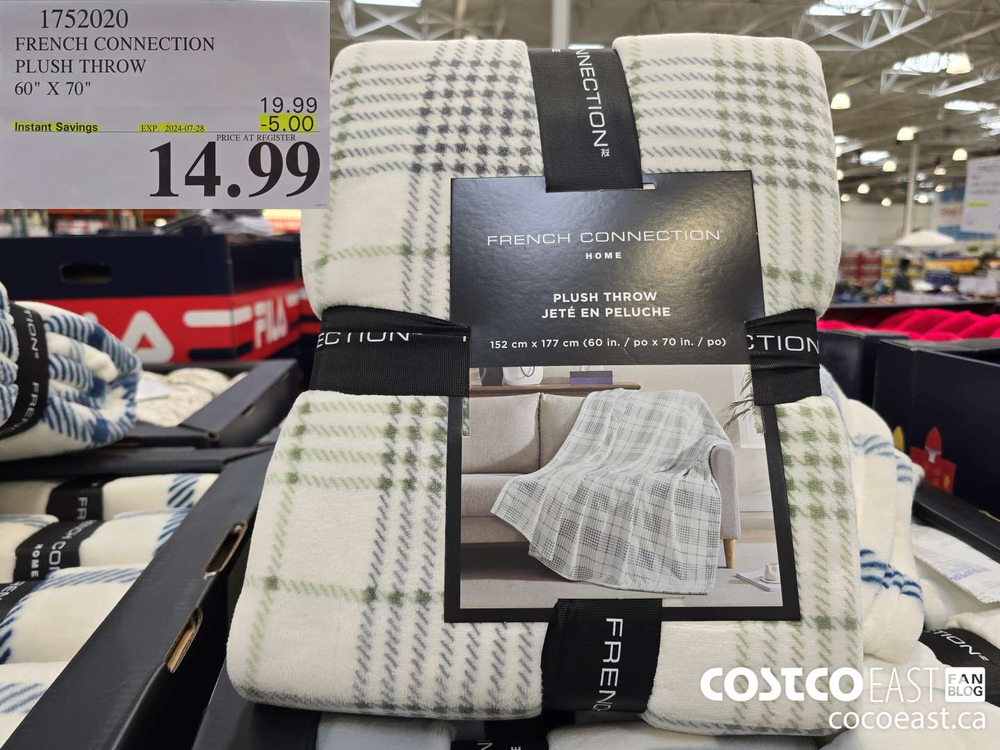 1752020 FRENCH CONNECTION PLUSH THROW 60