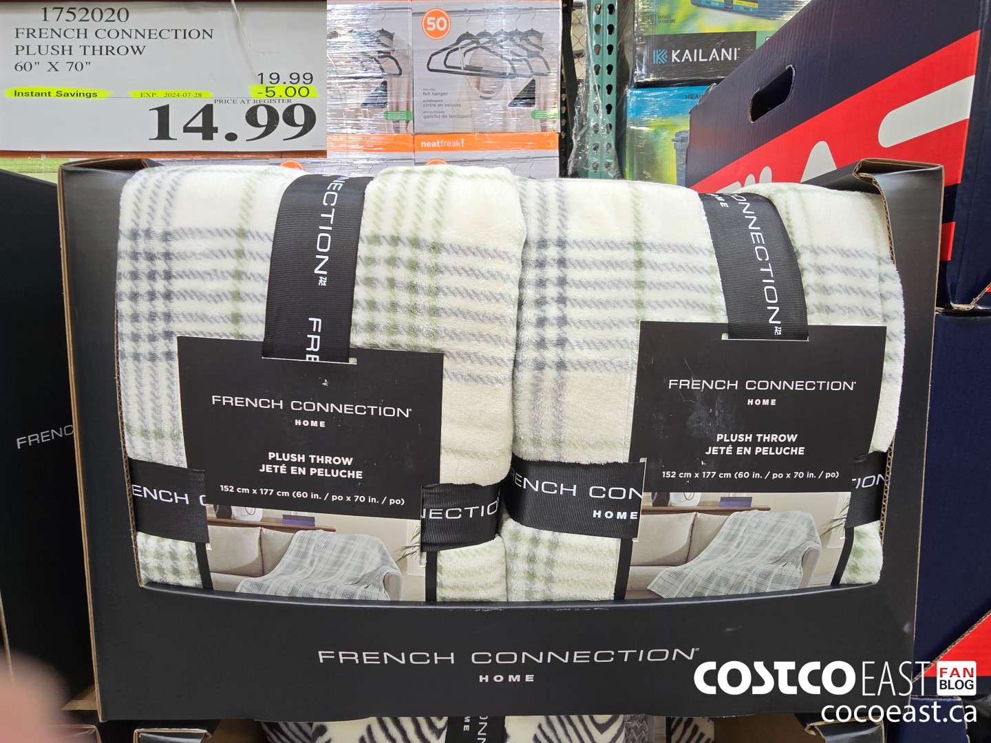 1752020 FRENCH CONNECTION PLUSH THROW 60