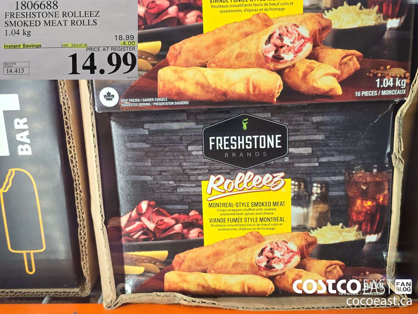 1806688 FRESHSTONE ROLLEEZ SMOKED MEAT ROLLS 1.04 kg ($4.00 INSTANT SAVINGS EXPIRES ON 2024-07-28) $14.99