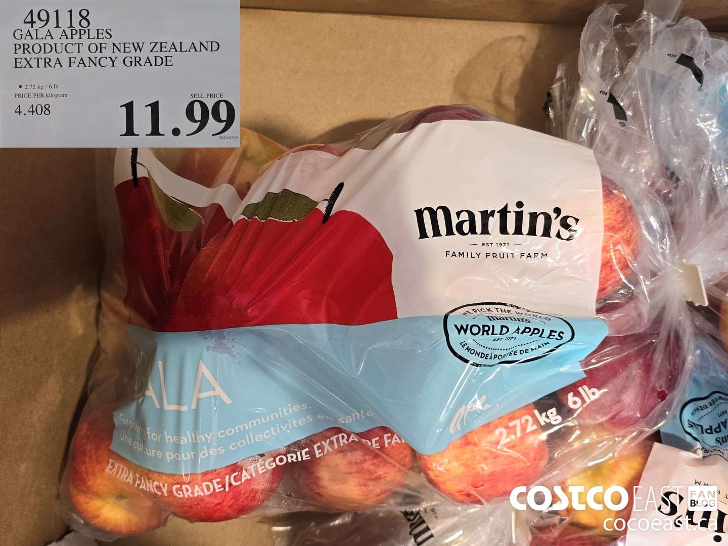 49118 GALA APPLES PRODUCT OF NEW ZEALAND EXTRA FANCY $11.99