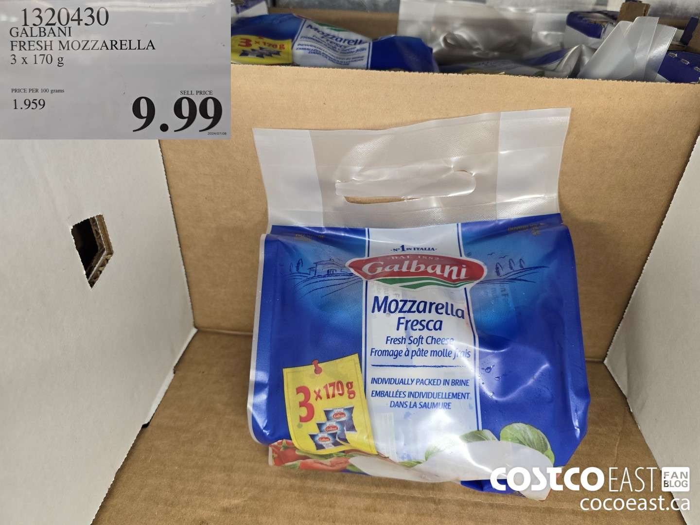 1320430 GALBANI FRESH MOZZARELLA 3 X 170 G $9.99