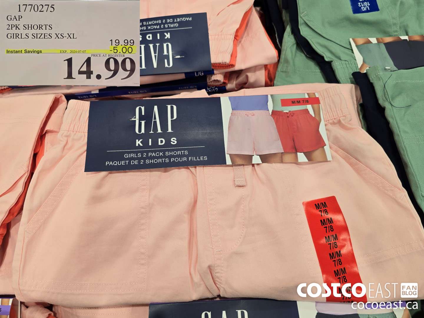 1770275 GAP 2PK SHORTS GIRLS SIZES XS-XL ($5.00 INSTANT SAVINGS EXPIRES ON 2024-07-07) $14.99