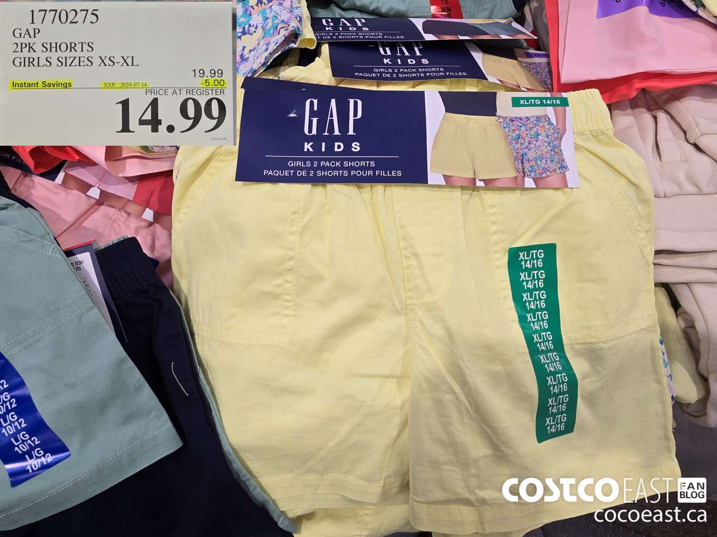 1770275 GAP 2PK SHORTS GIRLS SIZES XS-XL ($5.00 INSTANT SAVINGS EXPIRES ON 2024-07-14) $14.99