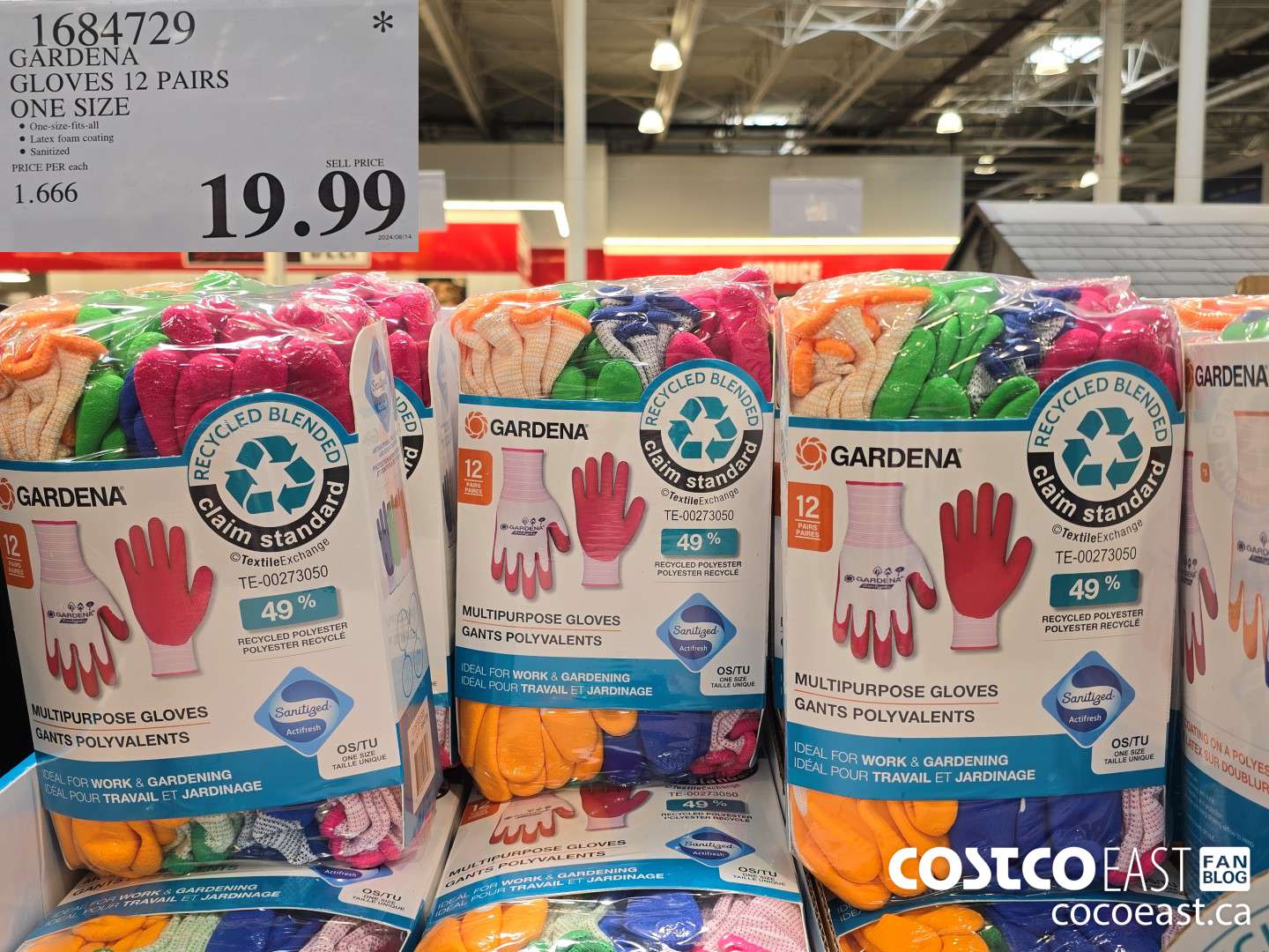 1684729 GARDENA GLOVES 12 PAIRS ONE SIZE $19.99